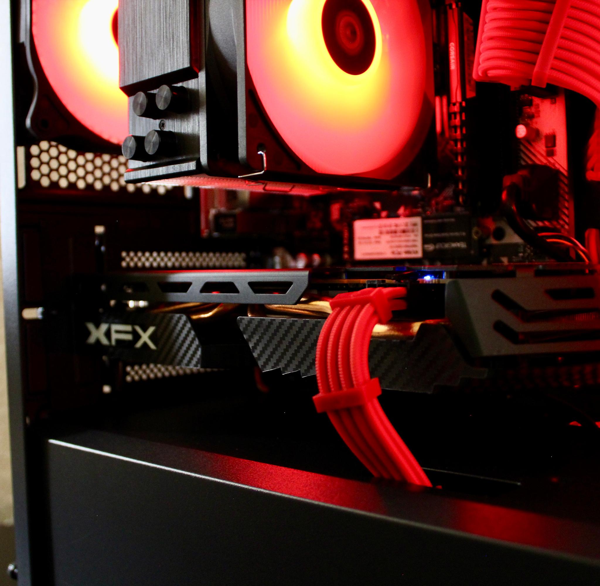 Dark Crimson! Awesome Gaming PC | Ryzen 5 2600 | XFX 580 8GB | 16GB DDR4 | 512GB M.2 | W11 + WiFi |