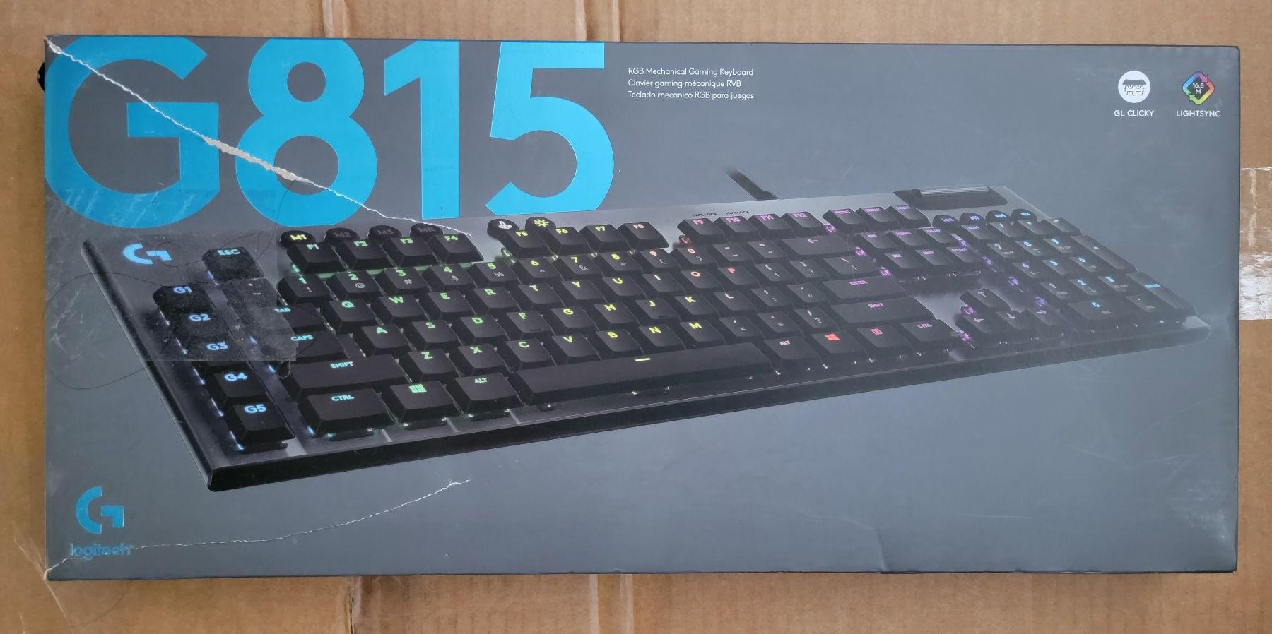 Logitech G815 RGB Mechanical Gaming Keyboard - Clicky Switches - Low Profile - Used