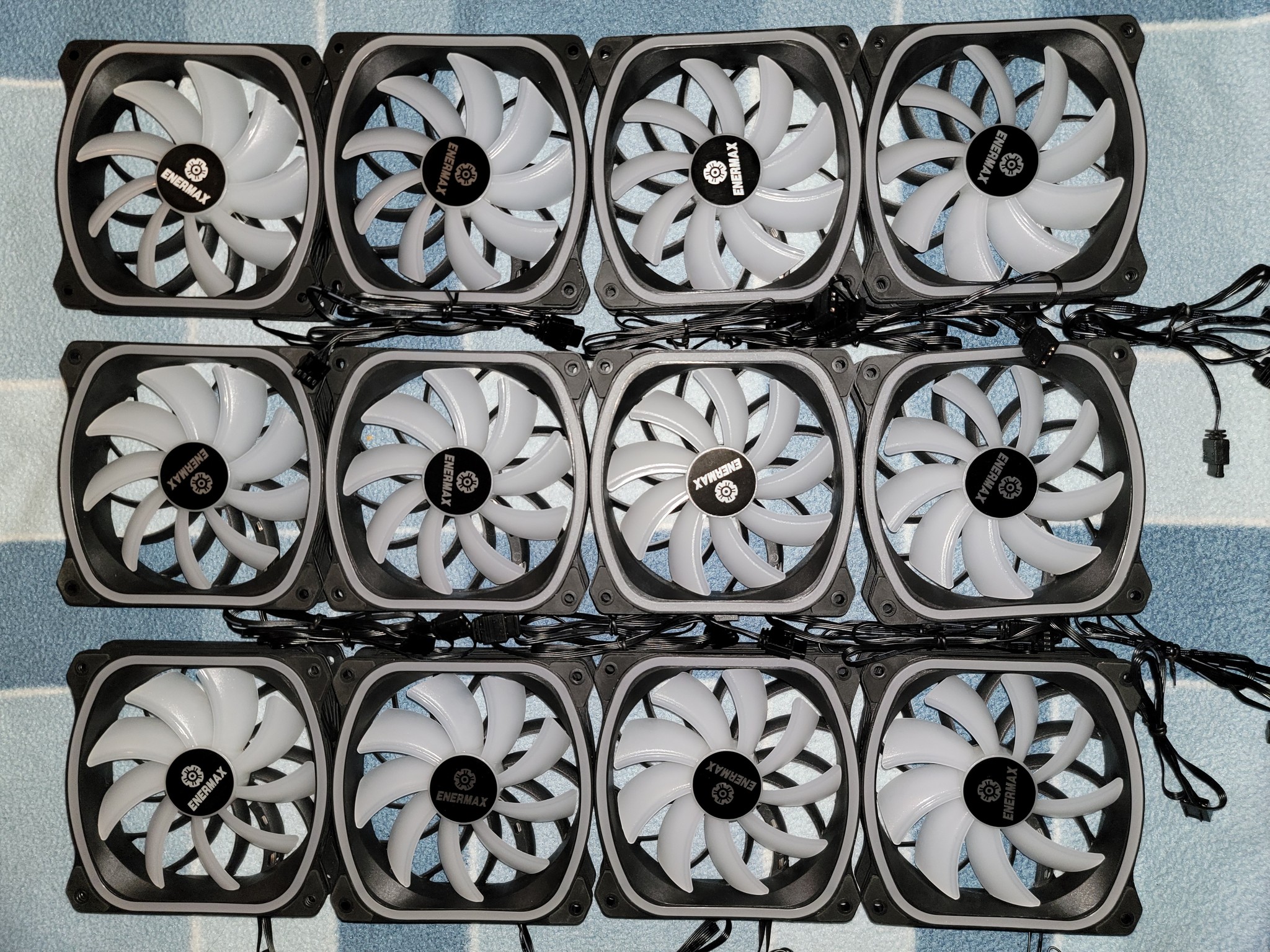 Enermax SquA RGB ADV 120mm ARGB PWM Fans – Full Working Set x12