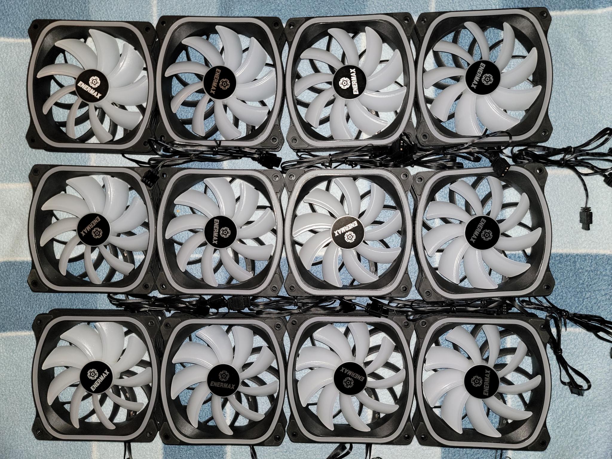Enermax SquA RGB ADV 120mm ARGB PWM Fans – Full Working Set x12