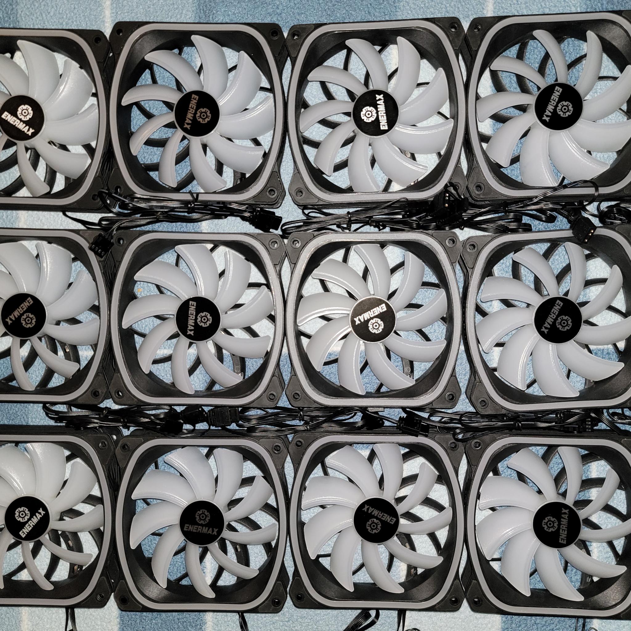 Enermax SquA RGB ADV 120mm ARGB PWM Fans – Full Working Set x12
