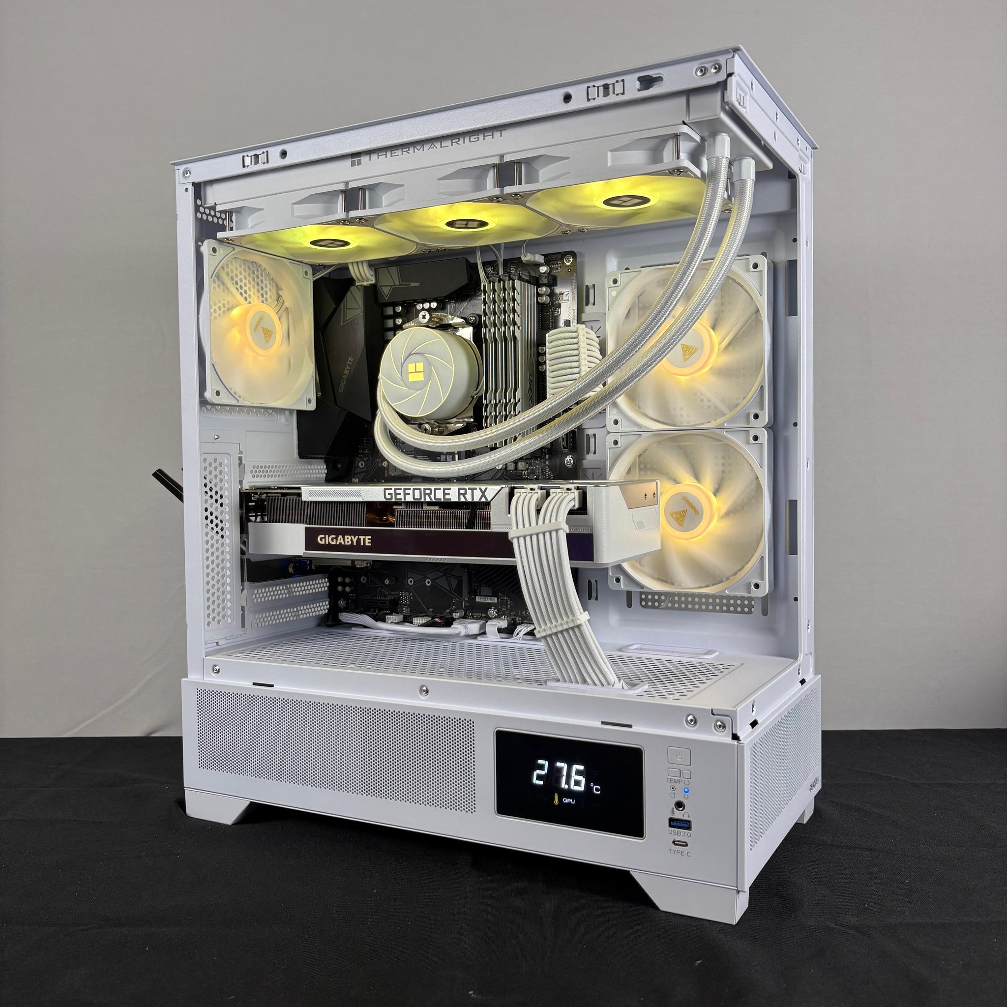 🤍 RTX 3080 + Ryzen 7 5800X Gaming/Streaming PC | 32GB DDR4 | Temperature LCD 🌡️