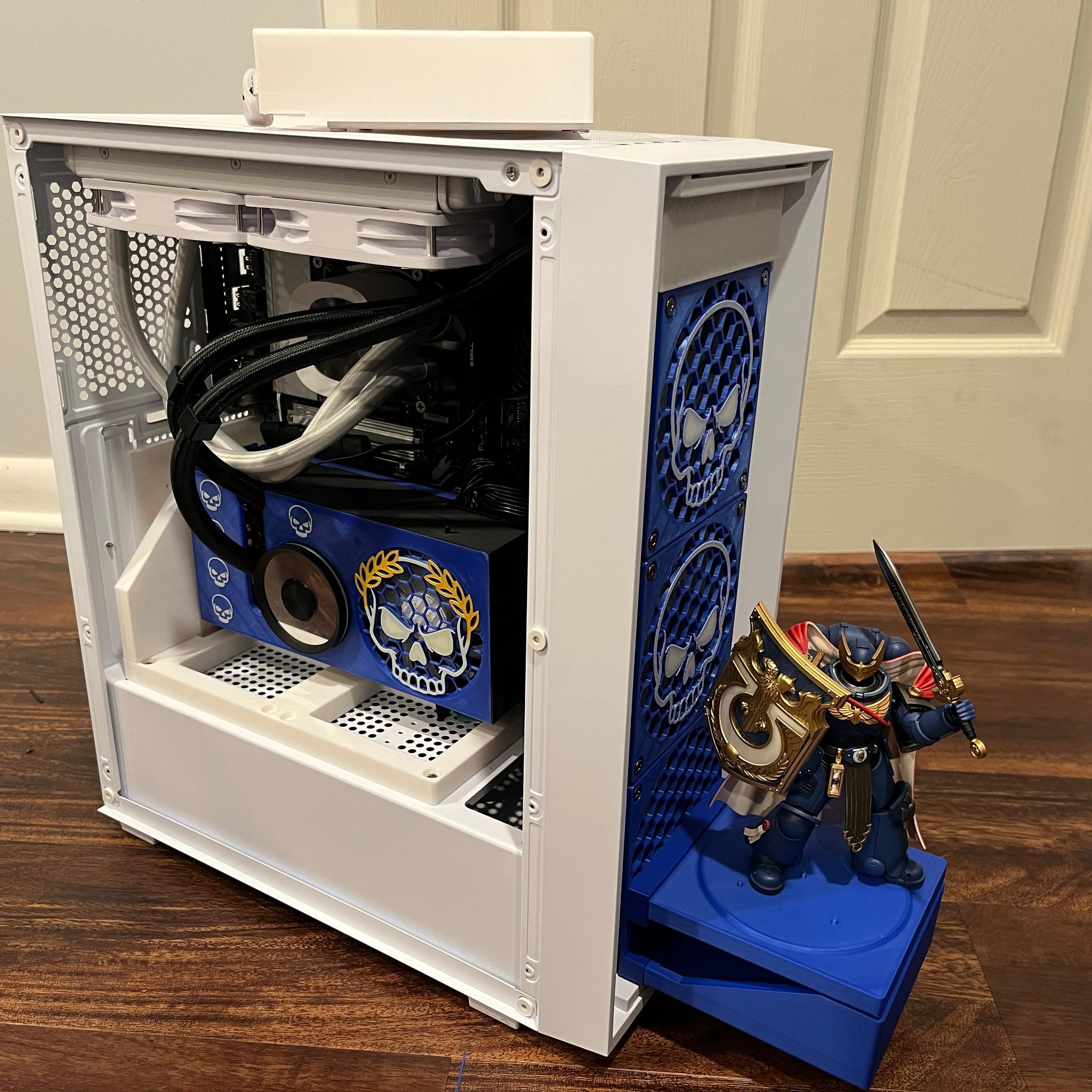 GRIMDARK RTX3080 250KF+ 16GB DDR5 PC w/ Warhammer 40K Action Figure - Dual AIO Watercool...