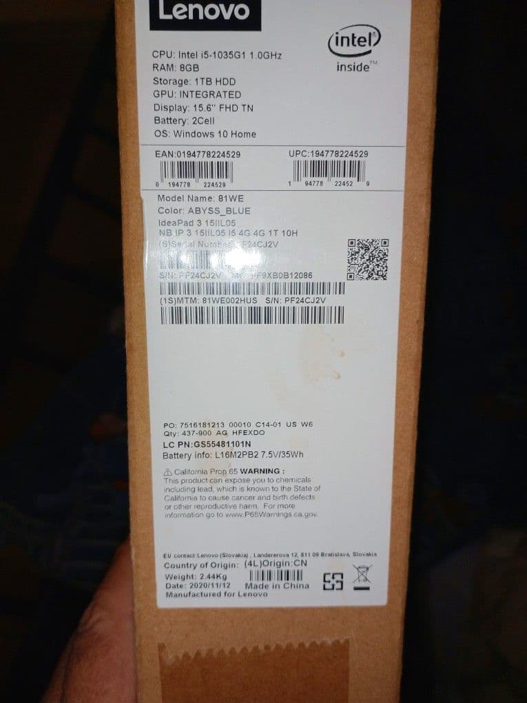 Lenovo IdeaPad 3(15IIL05) Upgraded Laptop, Windows 11 Home, 20Gb Ram, 1.5TB SSD&HDD, +External Fans