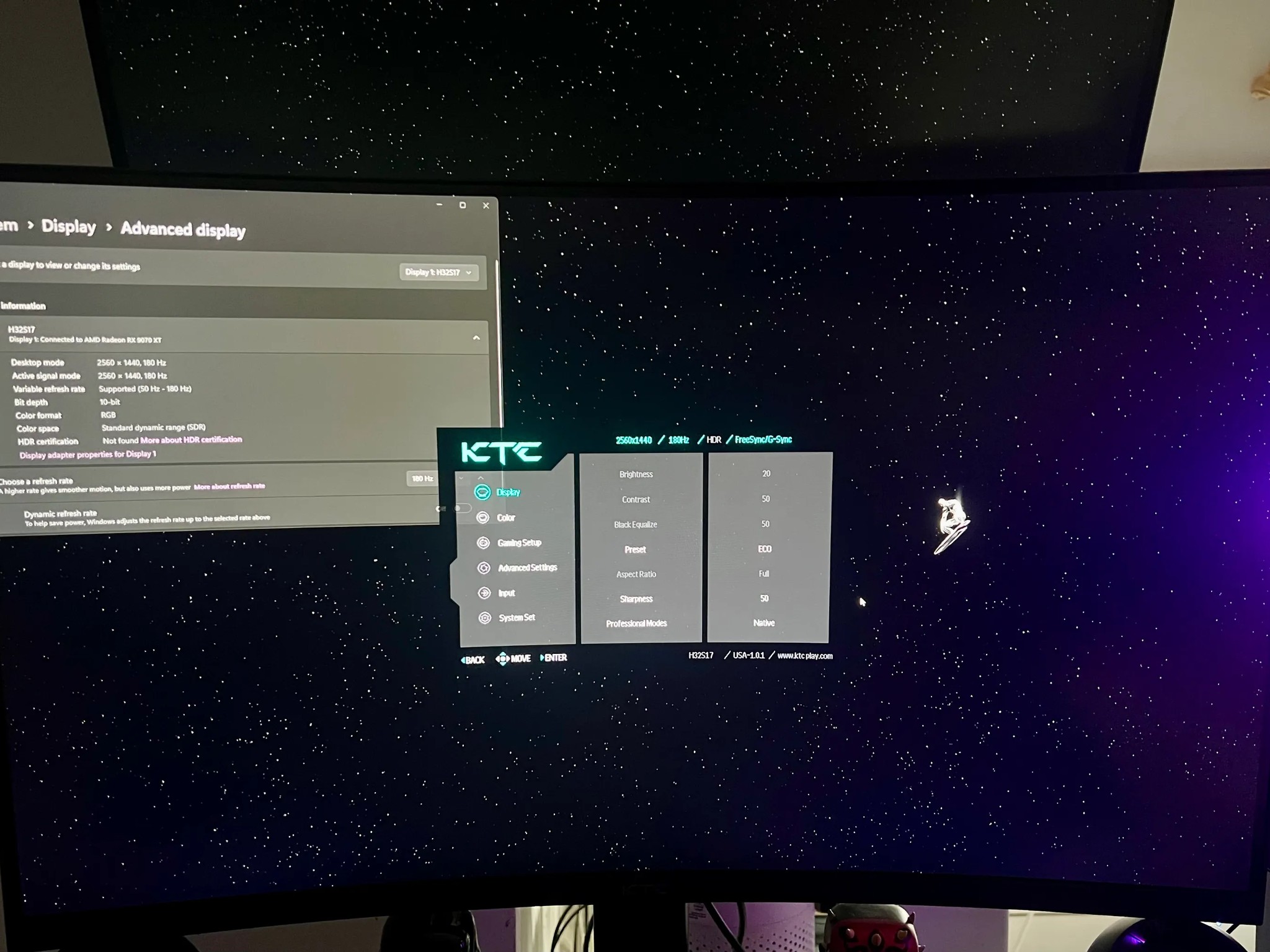 KTC 32'' Curved Gaming Monitor, 180Hz 2560x1440p (H32S17)