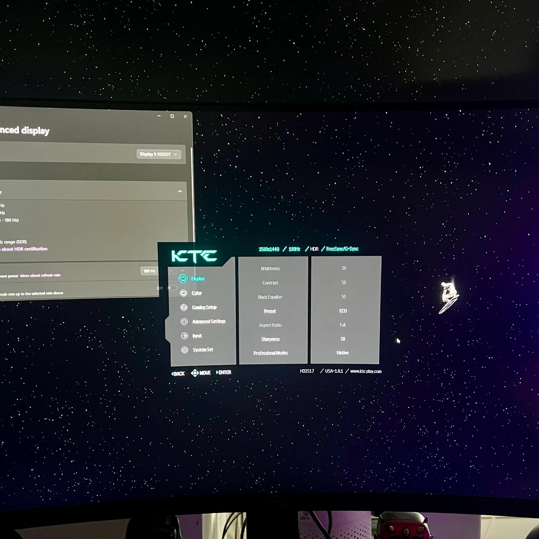 KTC 32'' Curved Gaming Monitor, 180Hz 2560x1440p (H32S17)