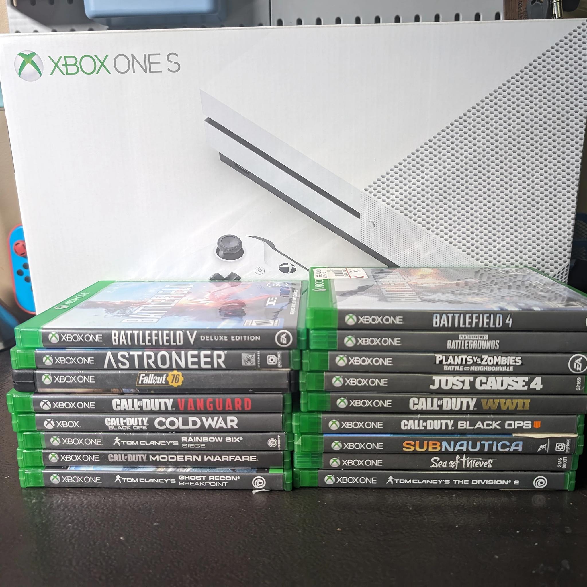 [Used] Xbox One S bundled with 17 games and a 2TB External drive.
