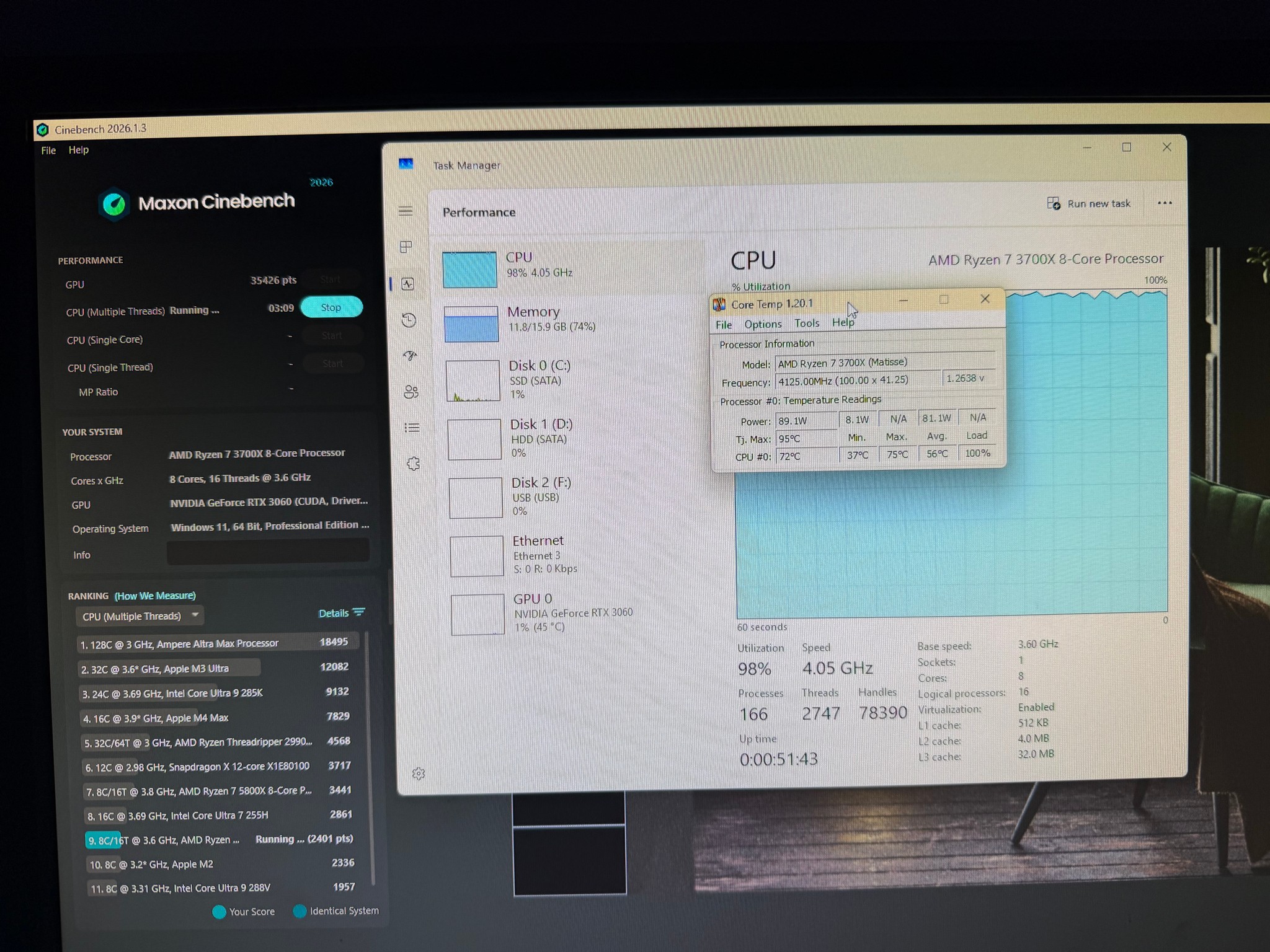 Gaming PC | RTX 3060 | Ryzen 7 3800x | 16GB DDR4 | 500GB SSD & 1TB HDD | WINDOWS 11