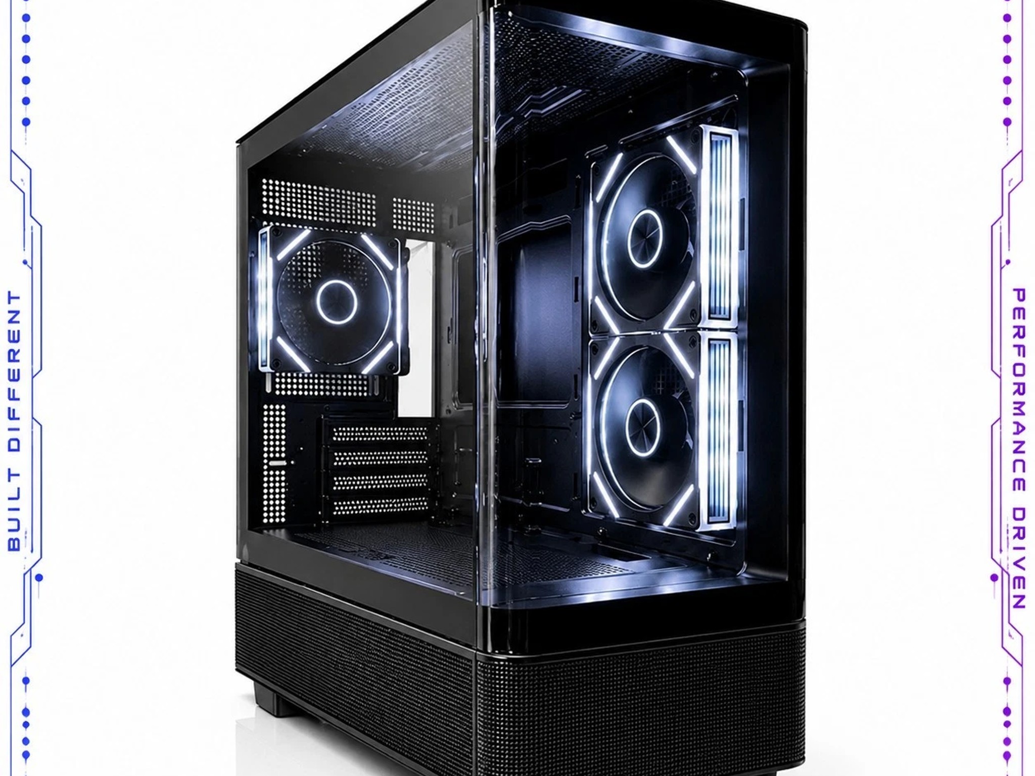 Black Curved Glass ARGB Tempered Glass MATX Mid-Tower Gaming PC Case