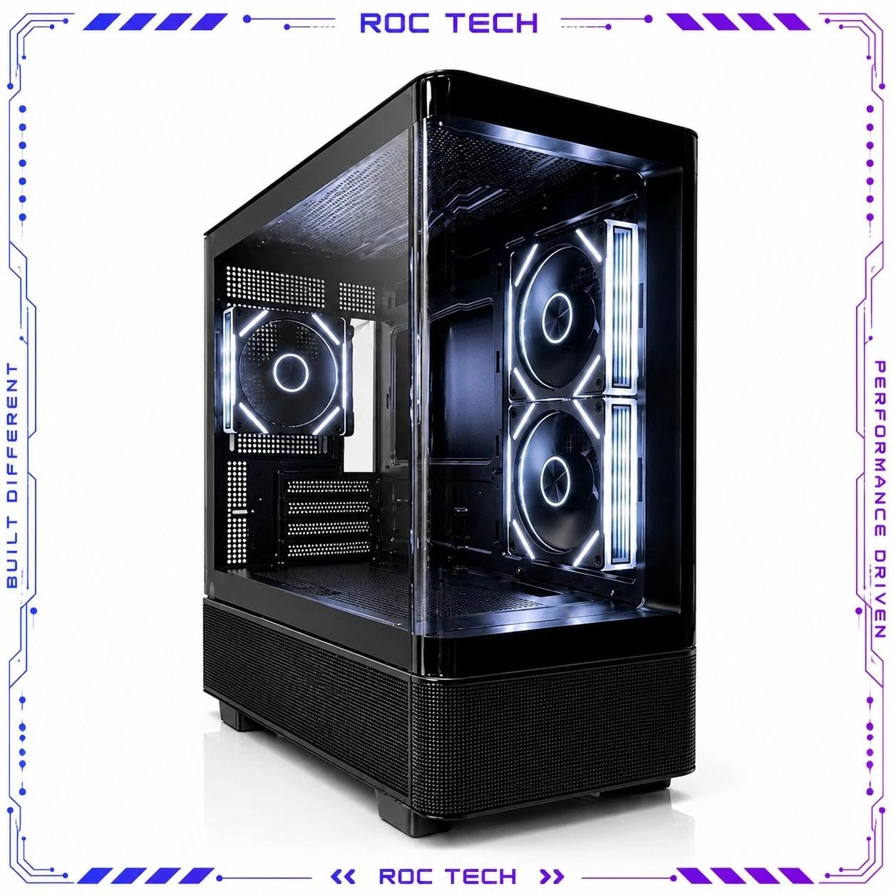 Black Curved Glass ARGB Tempered Glass MATX Mid-Tower Gaming PC Case