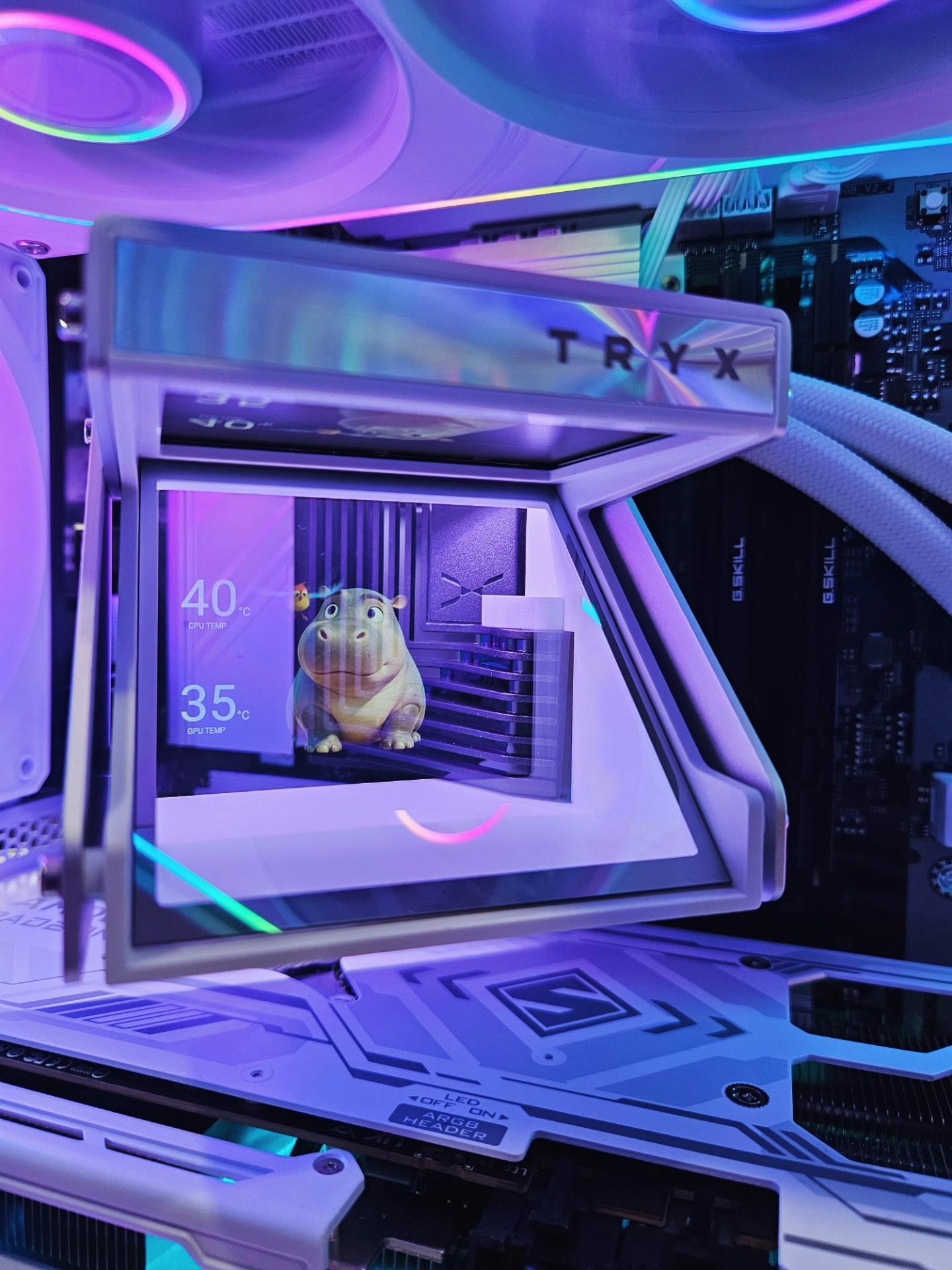 White Gaming PC • RX 9070 XT • Intel Core Ultra 7 265K • 32GB DDR5 • 1TB M.2 • TRYX Holo 360MM