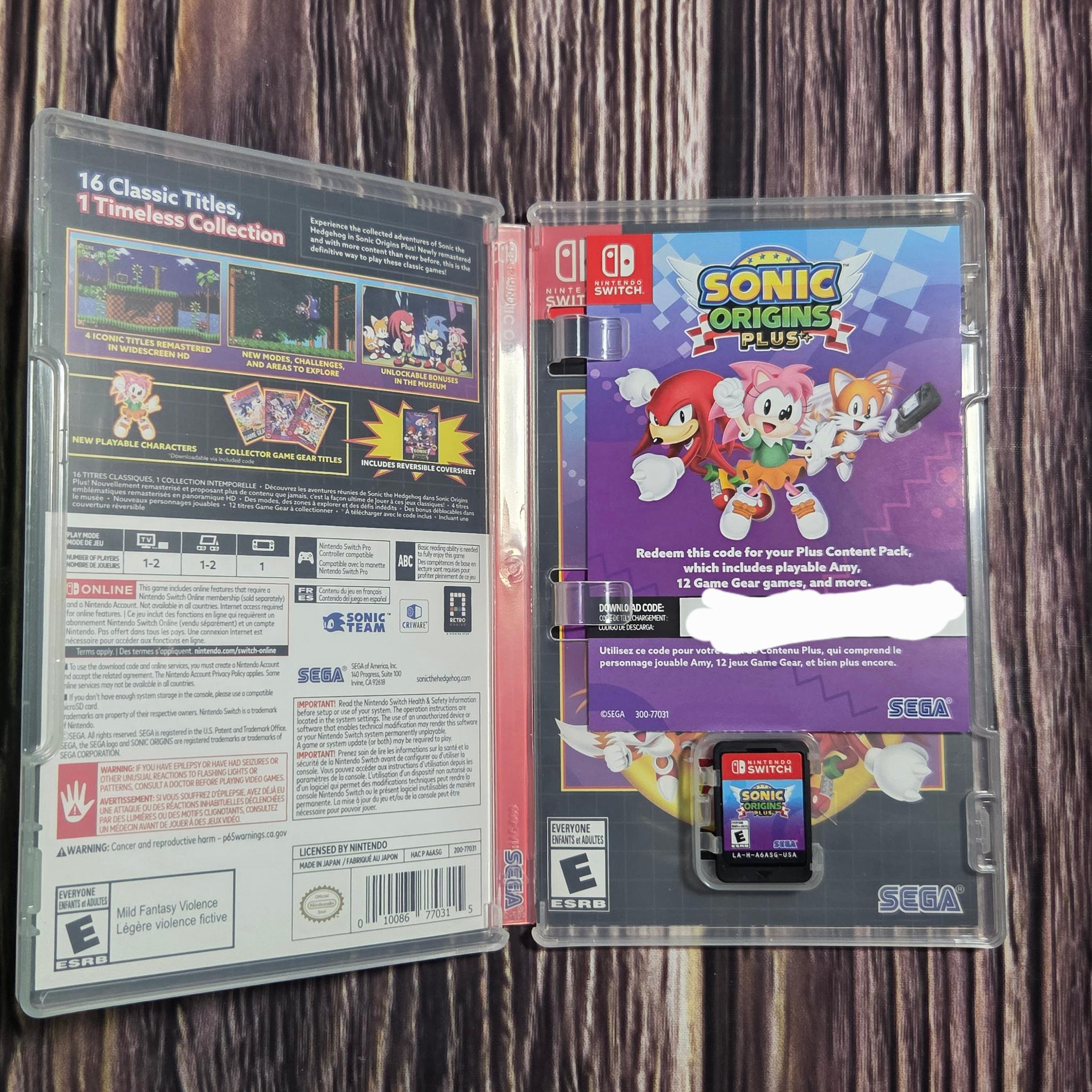 Sonic Origins Plus Nintendo Switch