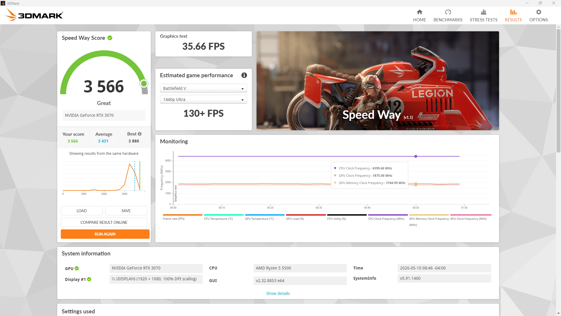 Ryzen 5500 (@4.6Ghz) | RTX 3070 | 32 GB | 1 TB SSD | 650W