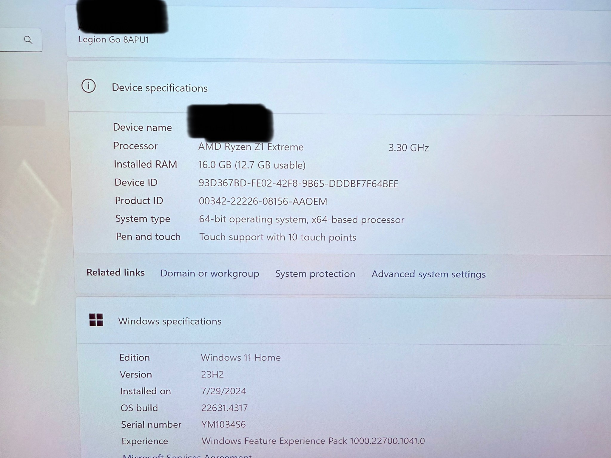 Lenovo Legion Go 8APU1