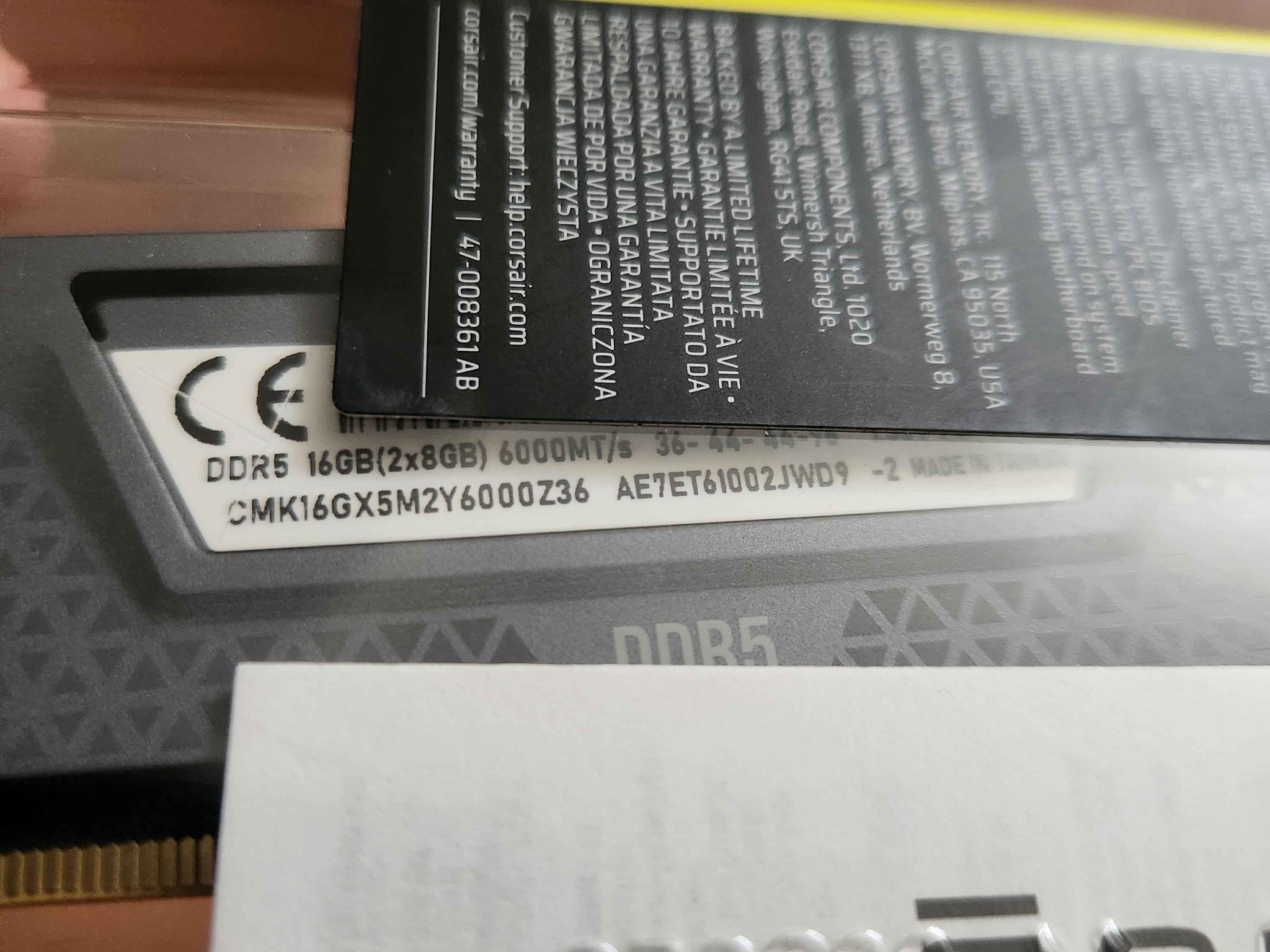 Corsair Vengeance 16GB (2x8GB) DDR5 6000 MT/s CL36