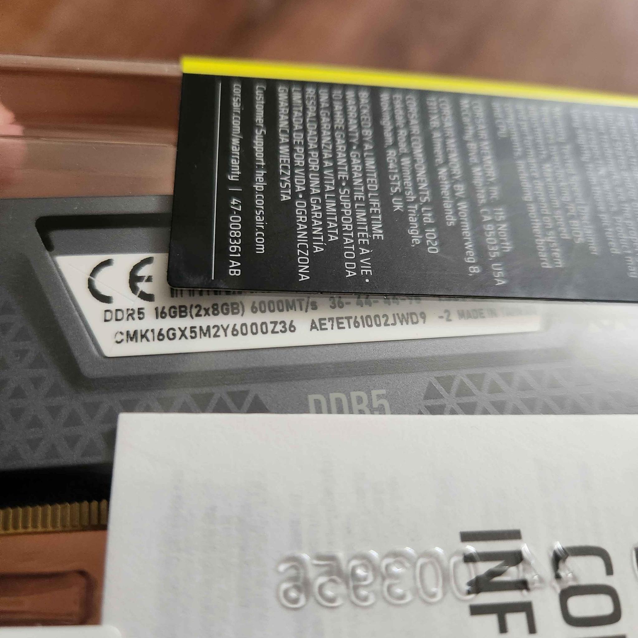 Corsair Vengeance 16GB (2x8GB) DDR5 6000 MT/s CL36