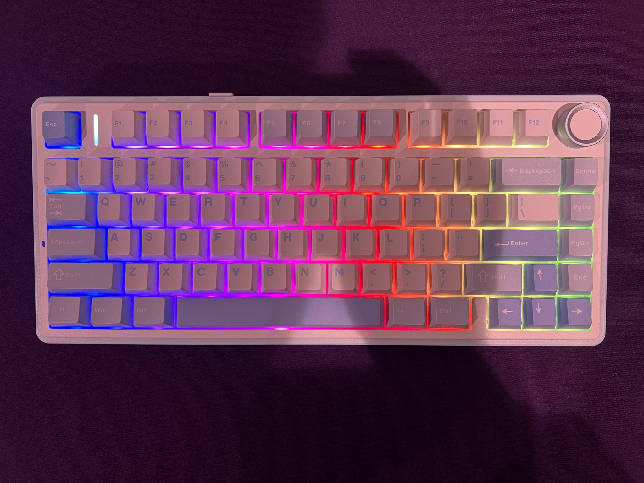 AULA F75 (BRAND NEW) Wireless Mechanical 75% Grey Wood v3 Switches with Knob, Hot Swappable