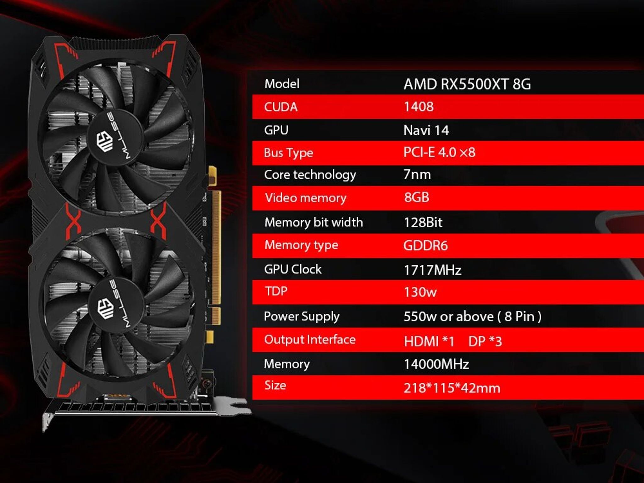 MLLSE RX 5500 XT (8 GB) faster then RX580