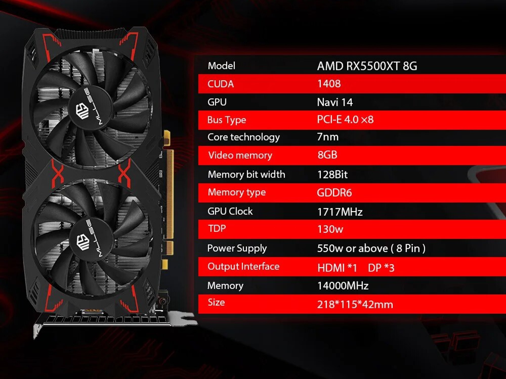 MLLSE RX 5500 XT (8 GB) faster then RX580