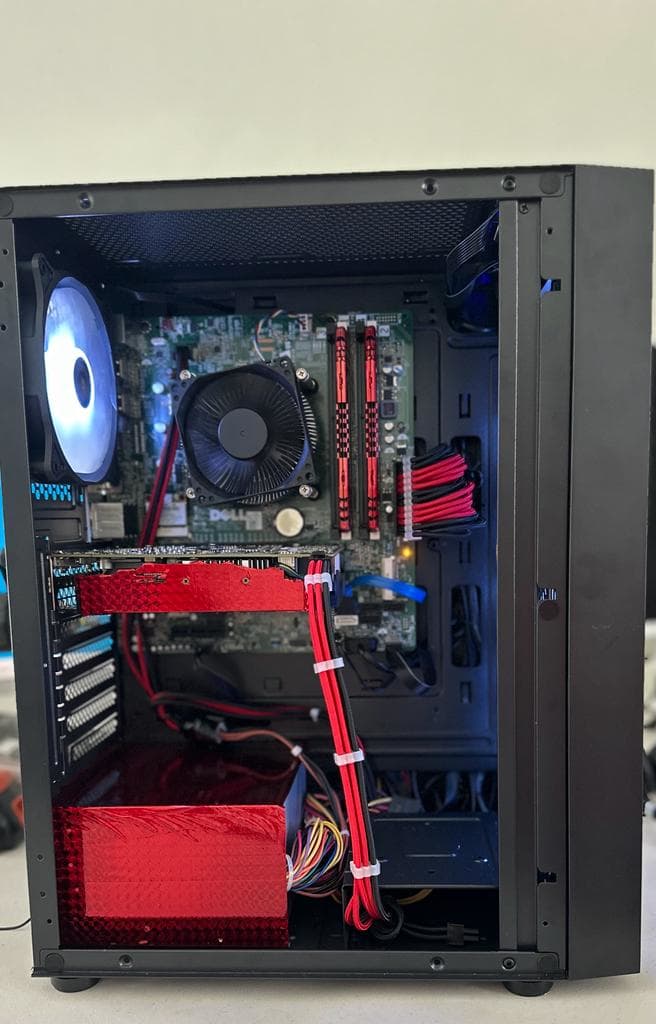 Intel i7-4770/GTX 1060, 16GB RAM, 500GB SSD, Red/Black RGB Budget Gaming PC