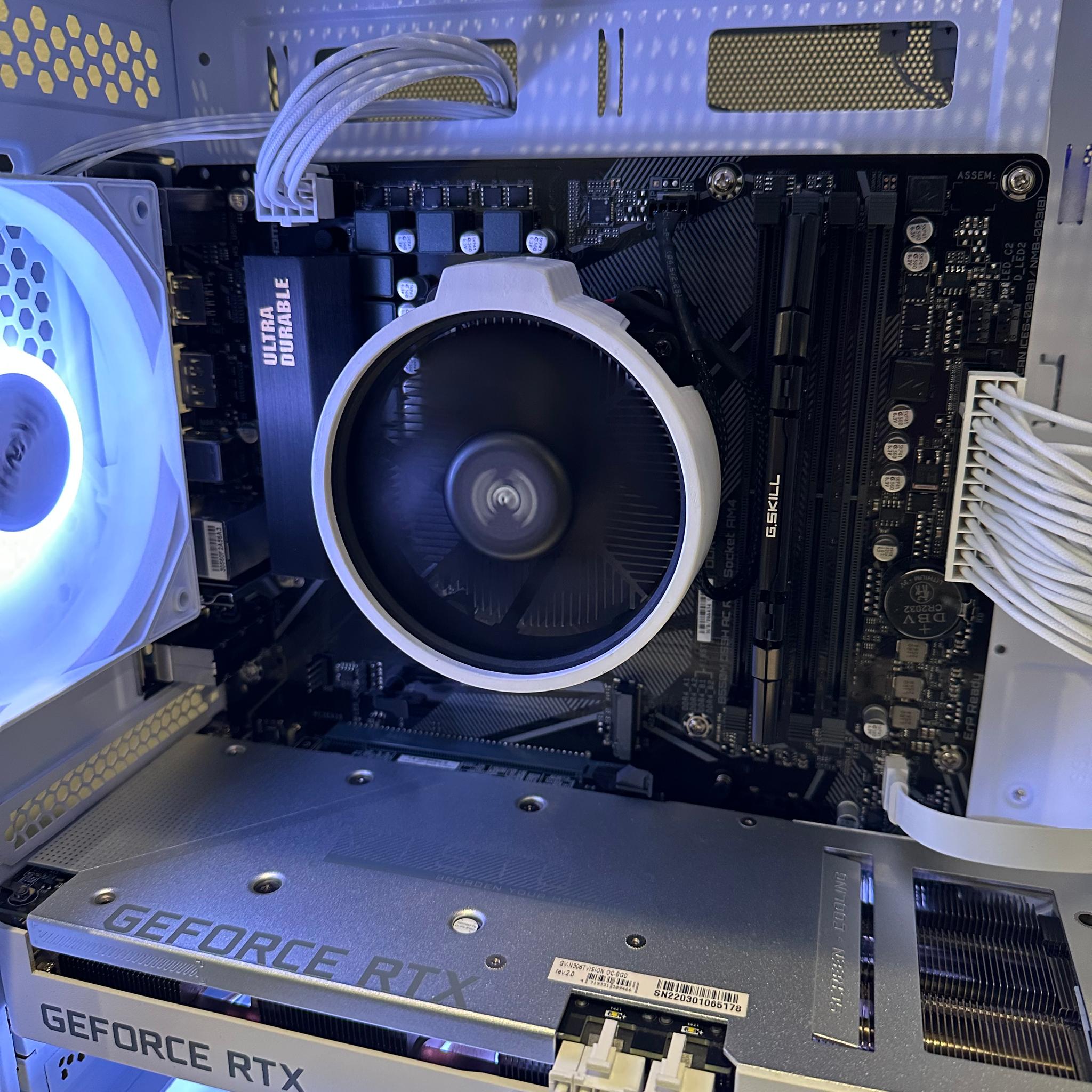 Custom White RGB Gaming PC | RTX 3060 Ti Vision OC | Ryzen 5 5500 | 16GB DDR4 | WiFi
