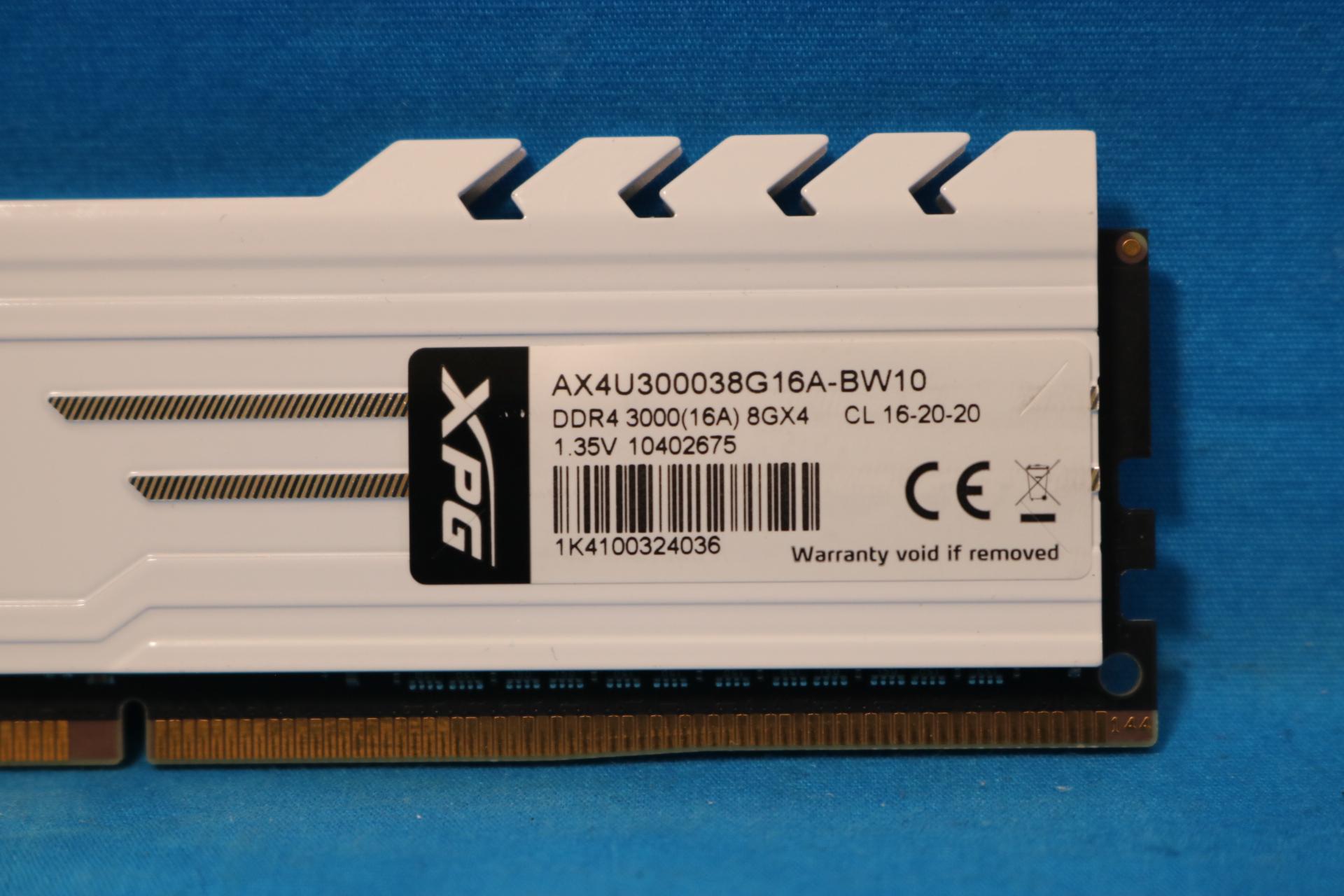 ADATA XPG Gammix D10 16GB (2x8GB) DDR4 3000MHz CL16 1.35V Desktop RAM AX4U300038G16A-BW10