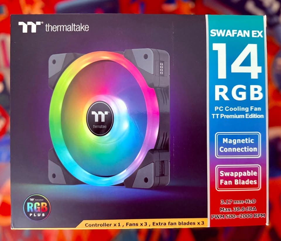 Thermaltake SWAFAN EX 14 RGB PC Cooling Fan, 3 Pack | 500~2000 RPM | Magnetic Connection