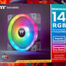 Thermaltake SWAFAN EX 14 RGB PC Cooling Fan, 3 Pack | 500~2000 RPM | Magnetic Connection
