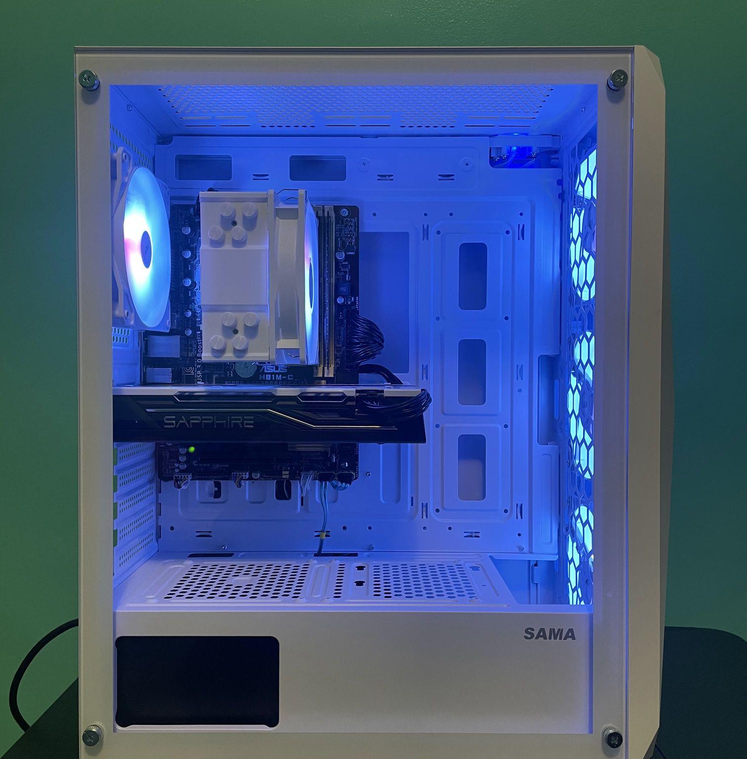 Frost White Budget Gaming PC | Intel i7 / AMD RX580 / 8GB / 1.1TB Win 11 Pro + Wi-Fi