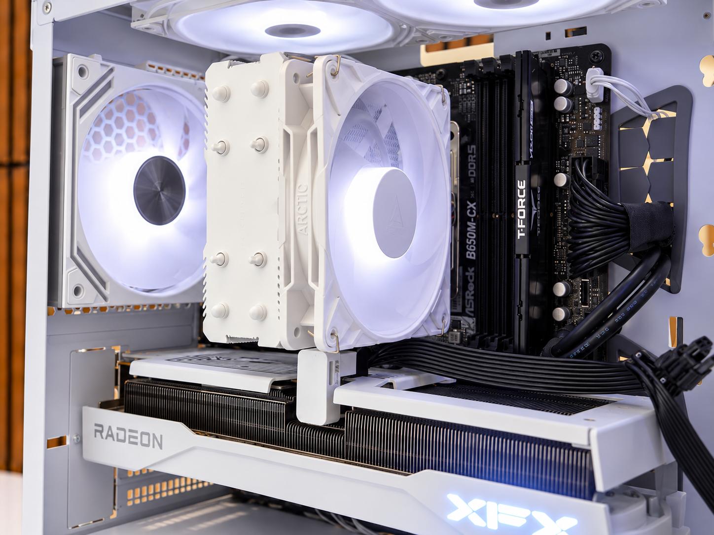 Whiteout v1 Gaming PC | 9060XT 16GB💻| DDR5| 16GB RAM | WiFi/BT | Windows 11 | 1TB