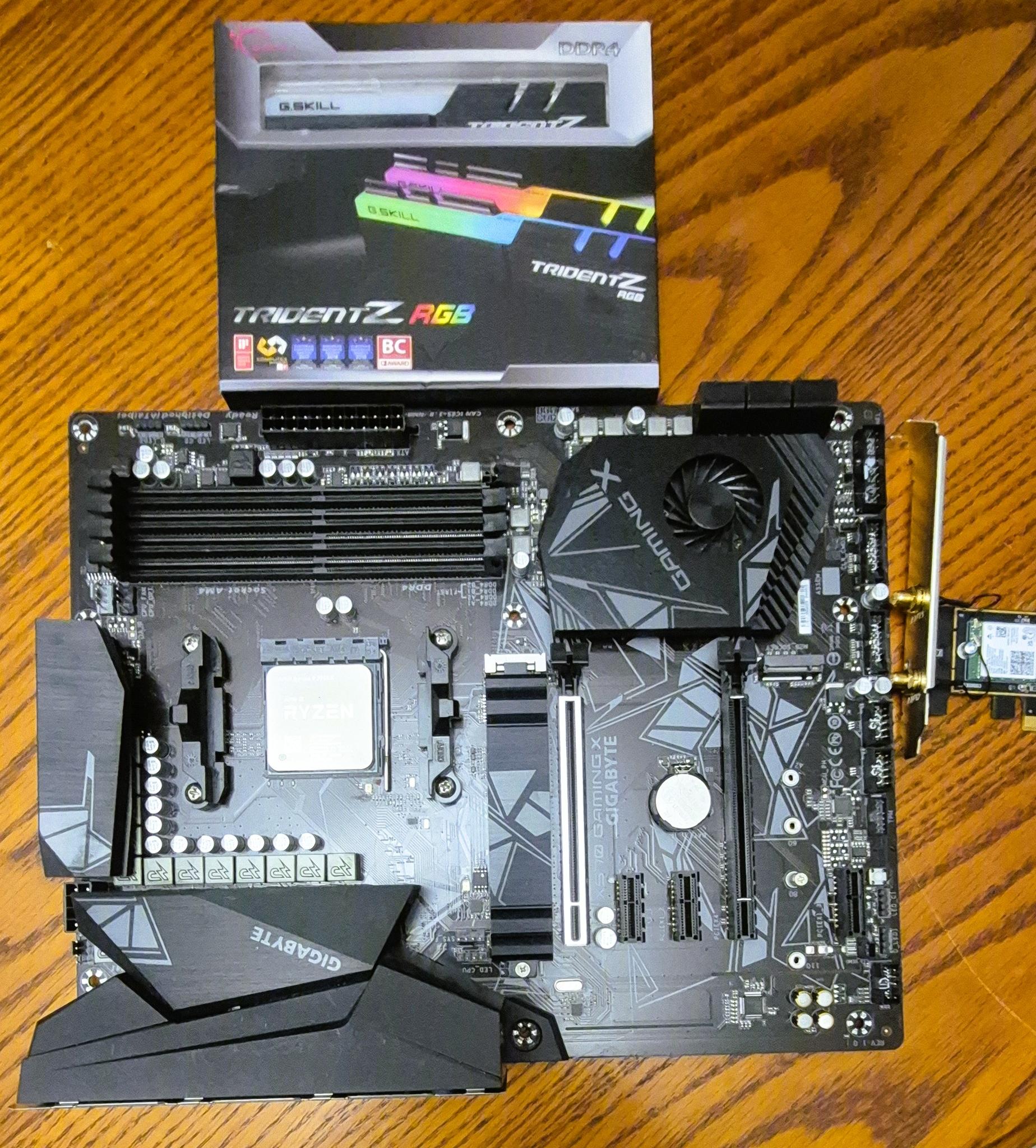 Bundle GIGABYTE X570 GAMING X, AMD Ryzen 9 3950X CPU, 32GB G.Skill Trident RGB DDR4 RAM, Wi-Fi Card