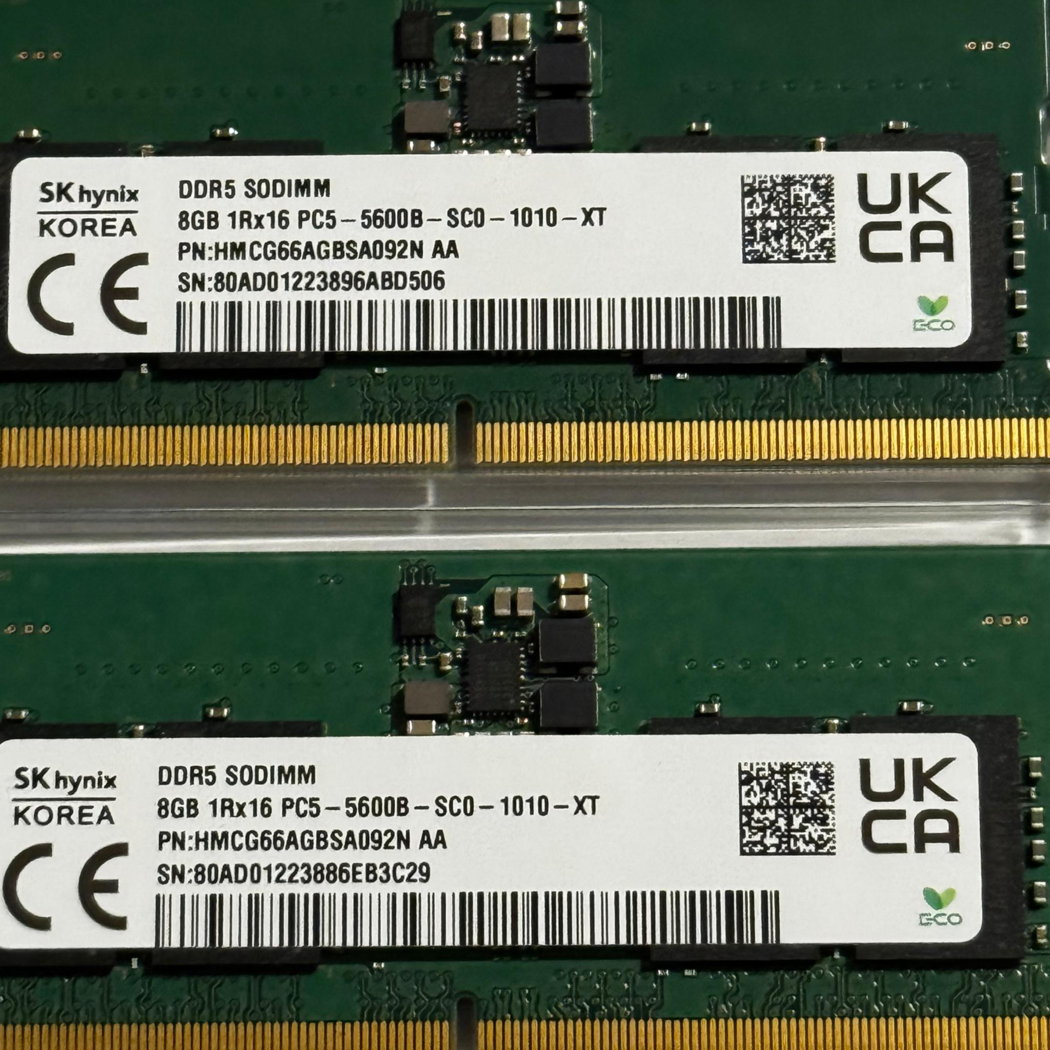 16GB (8GB x2) DDR5 SODIMM 5600B Laptop RAM