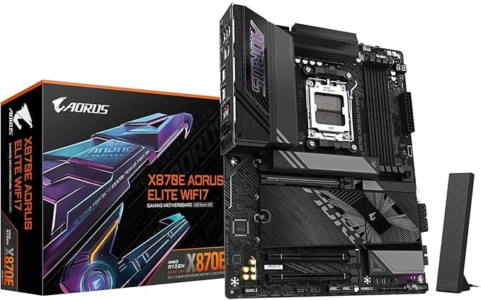GIGABYTE X870E AORUS Elite WIFI7 AMD AM5 LGA 1718 Motherboard, ATX, DDR5, 4X M.2, PCIe 5.0, USB4