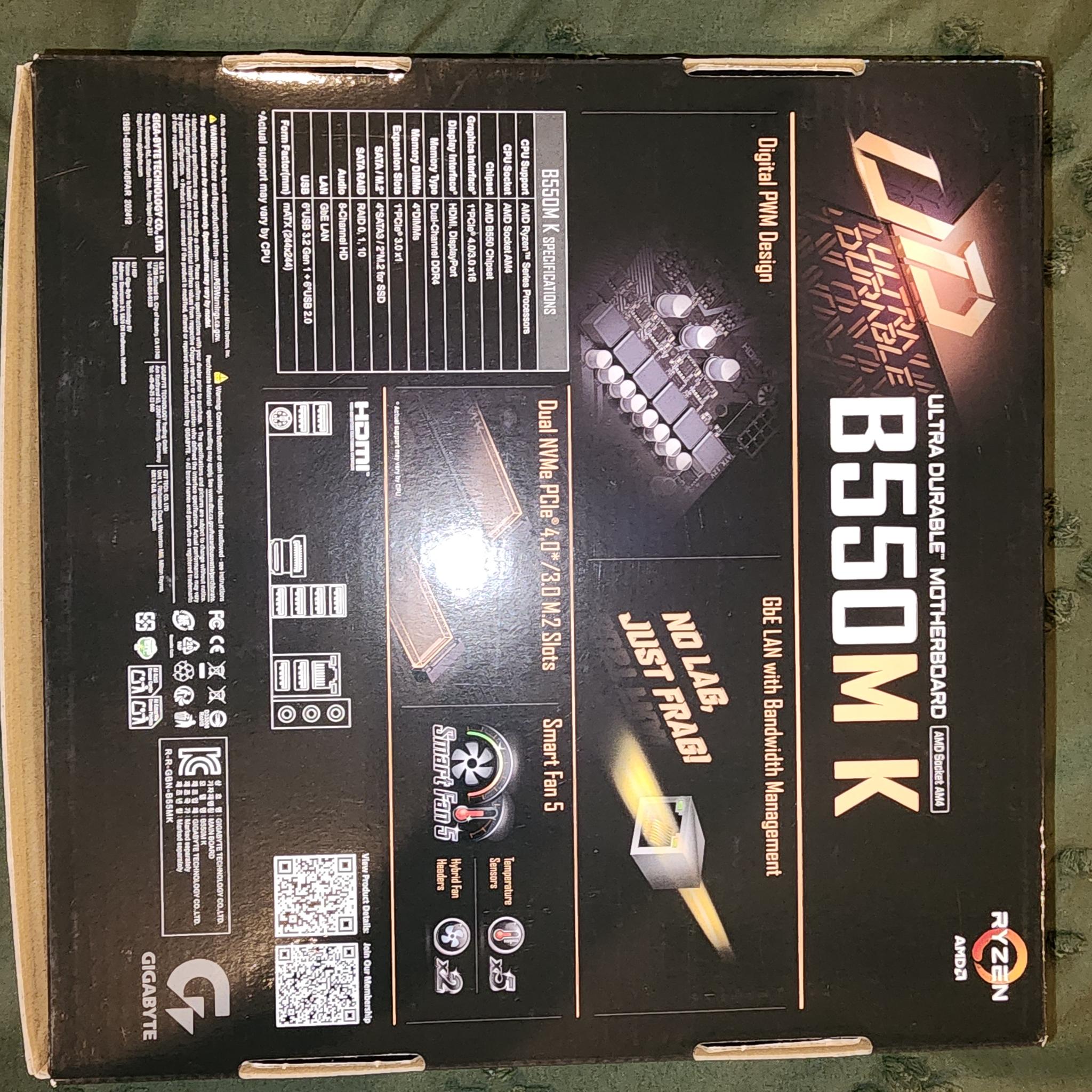 GIGABYTE B550M K Motherboard MicroATX [AMD B550 Chipset]