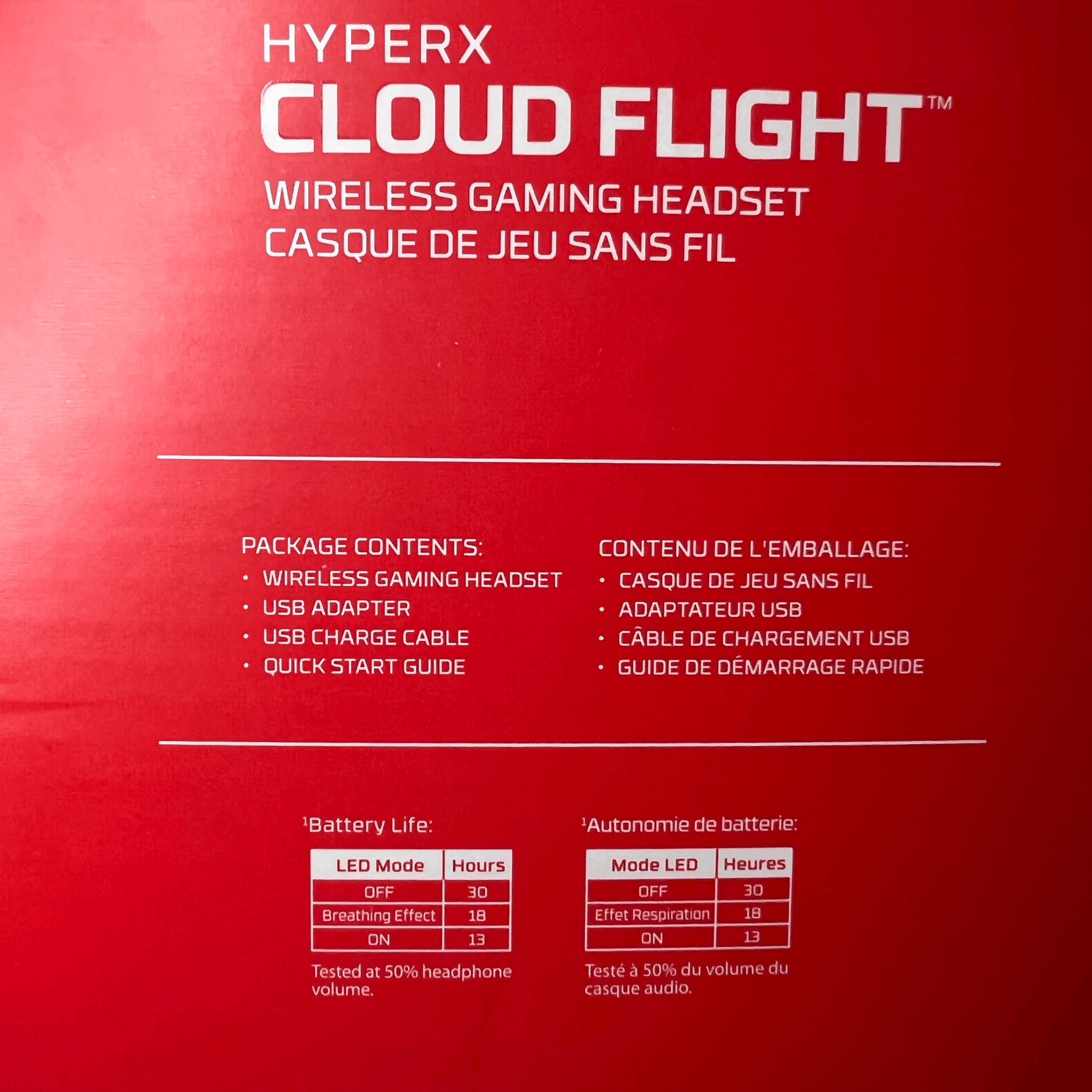 WIRELESS  Noise-cancelling Hyperx Headset 30HR long lasting battery