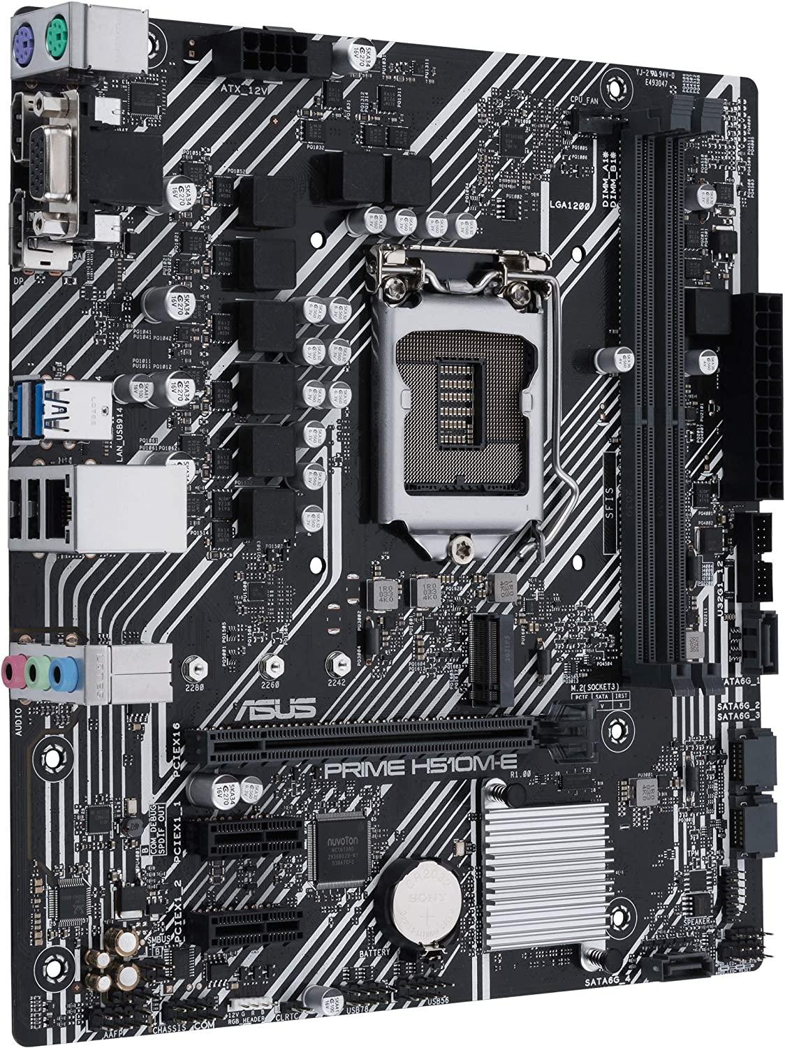 ASUS PRIME H510M-E Intel H510 LGA 1200 MicroATX DDR4 Desktop Motherboard