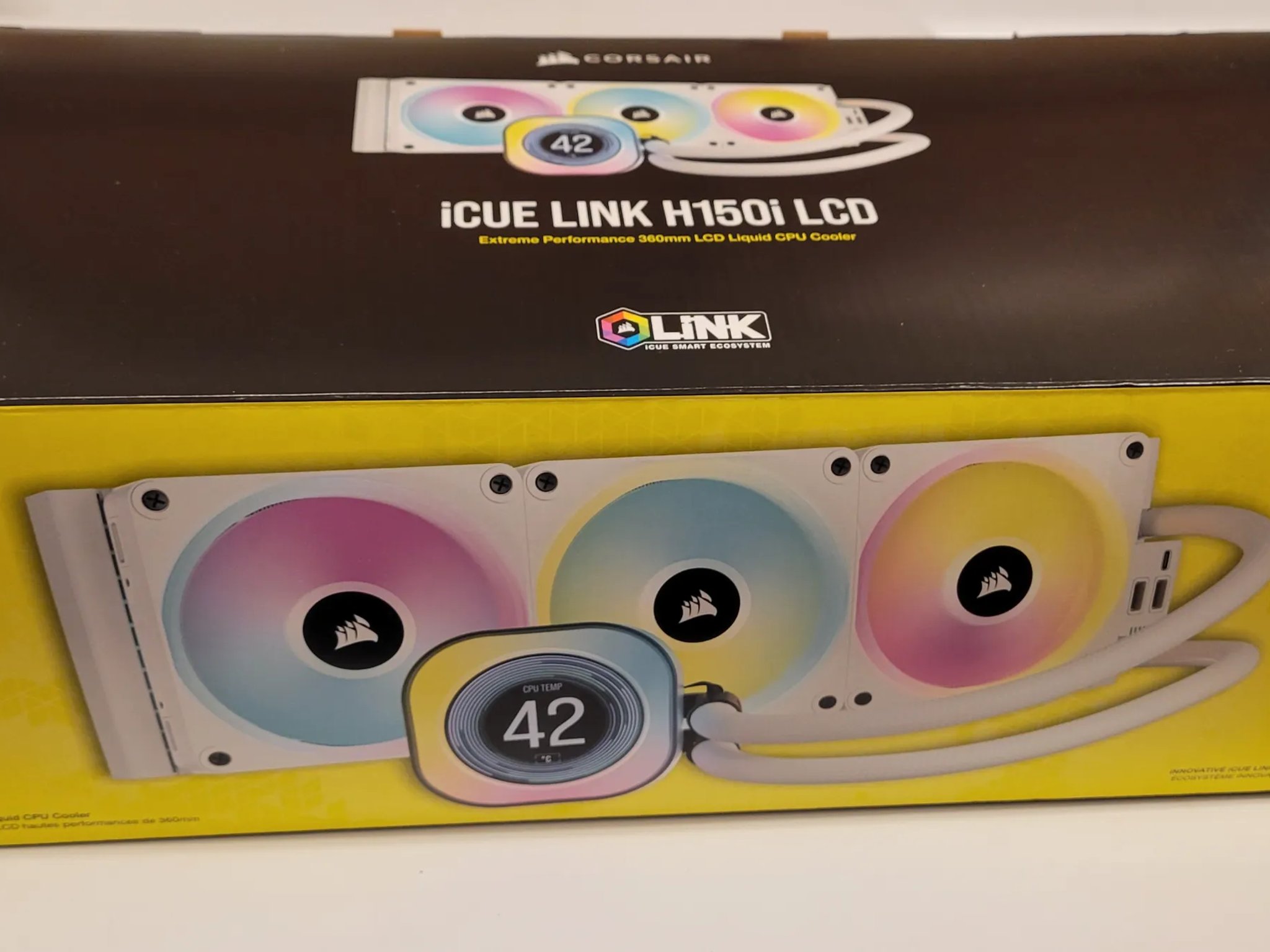 Corsair iCUE LINK H150i 360mm All-in-One Liquid Cooler, LCD, White