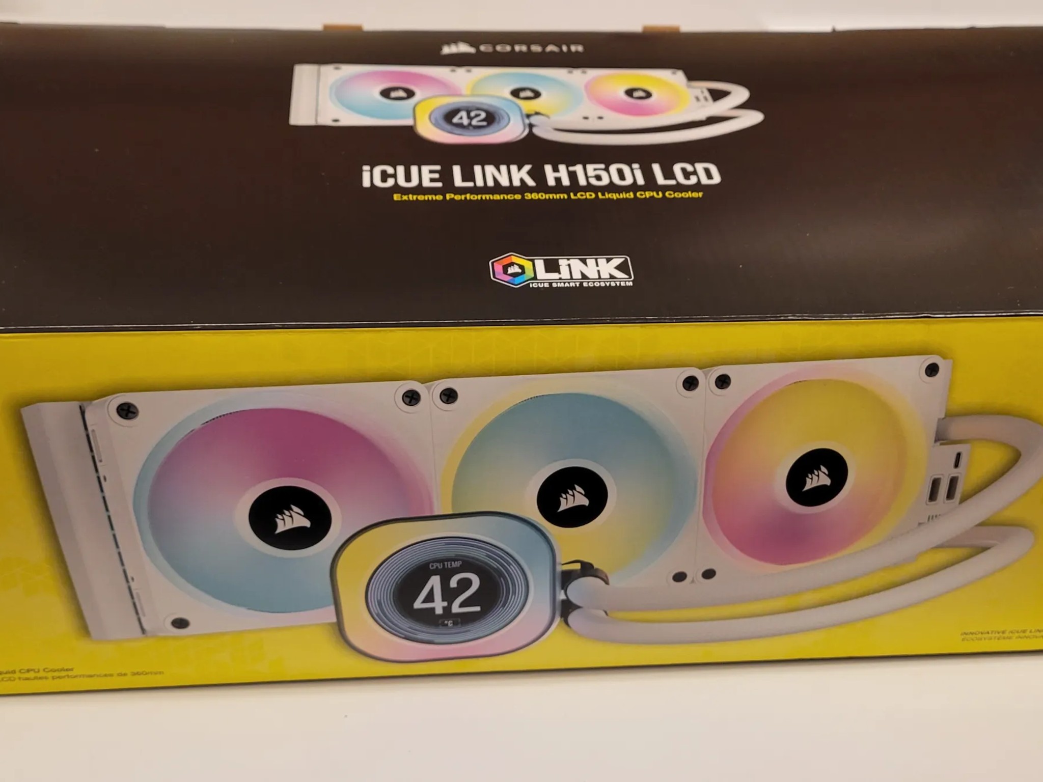 Corsair iCUE LINK H150i 360mm All-in-One Liquid Cooler, LCD, White