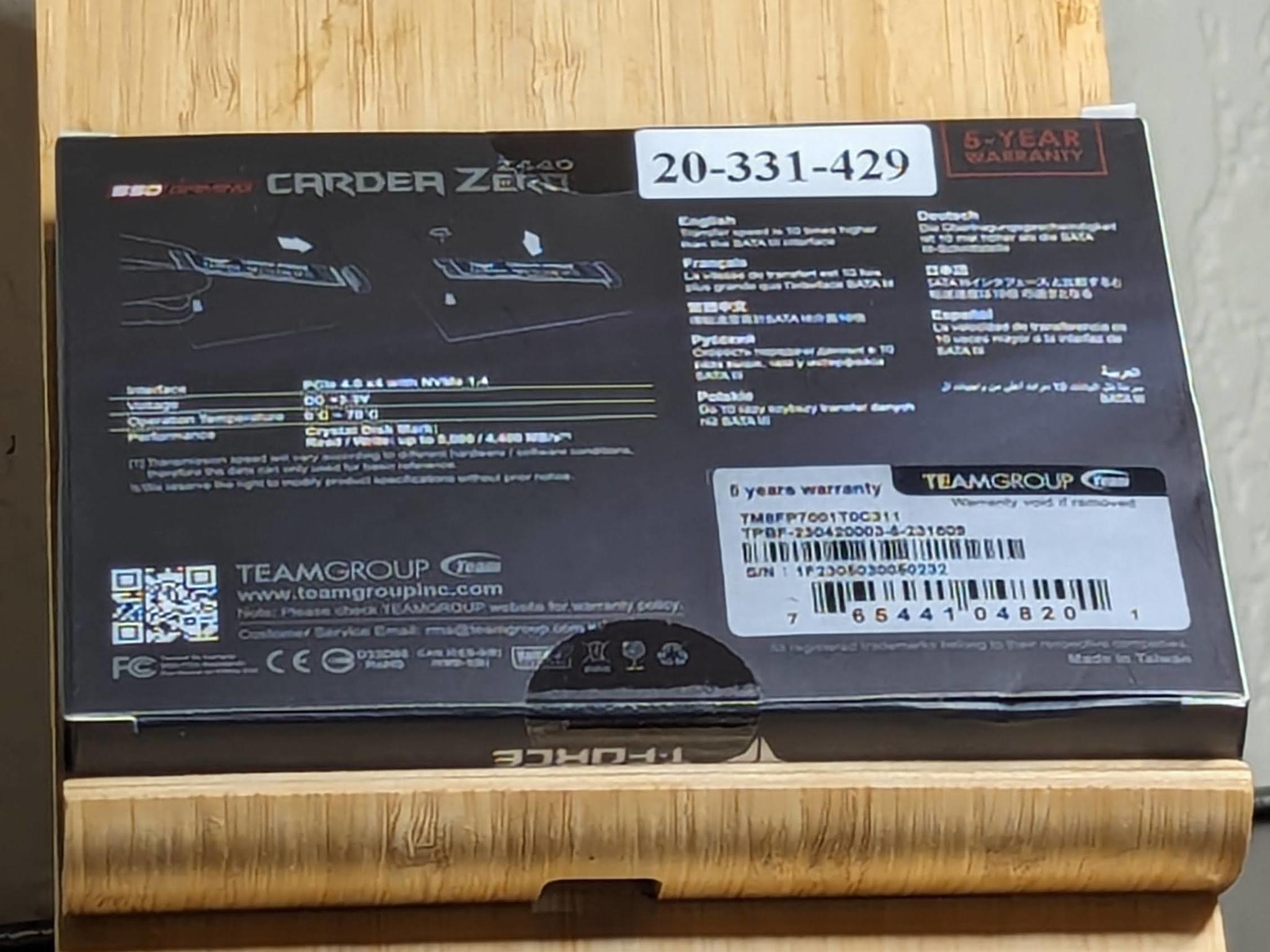 NEW TeamGroup Cardea Zero Z440 Graphene 1 TB M.2-2280 PCIe 4.0 X4 NVME SSD