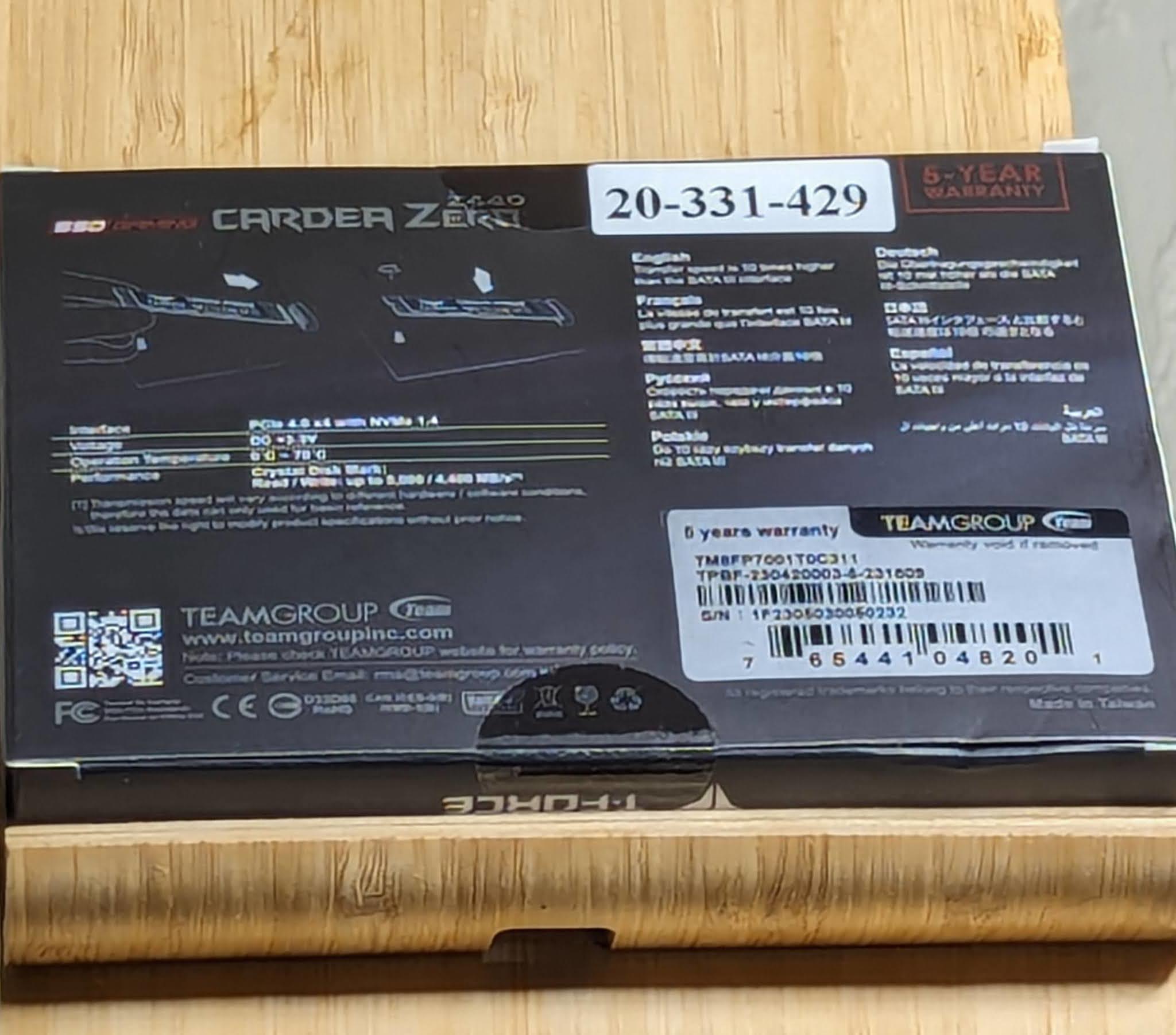 NEW TeamGroup Cardea Zero Z440 Graphene 1 TB M.2-2280 PCIe 4.0 X4 NVME SSD