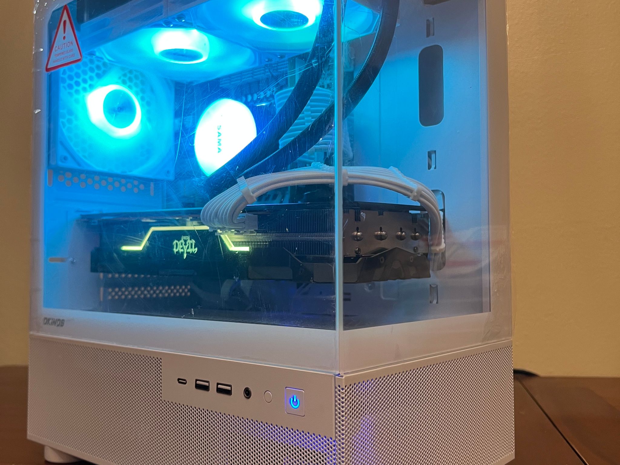 Water Cooled Intel 10 Core White Gaming PC RX 5700xt 8GB 1TB Storage 16GB RAM WIFi WINDOWS 10 Pro