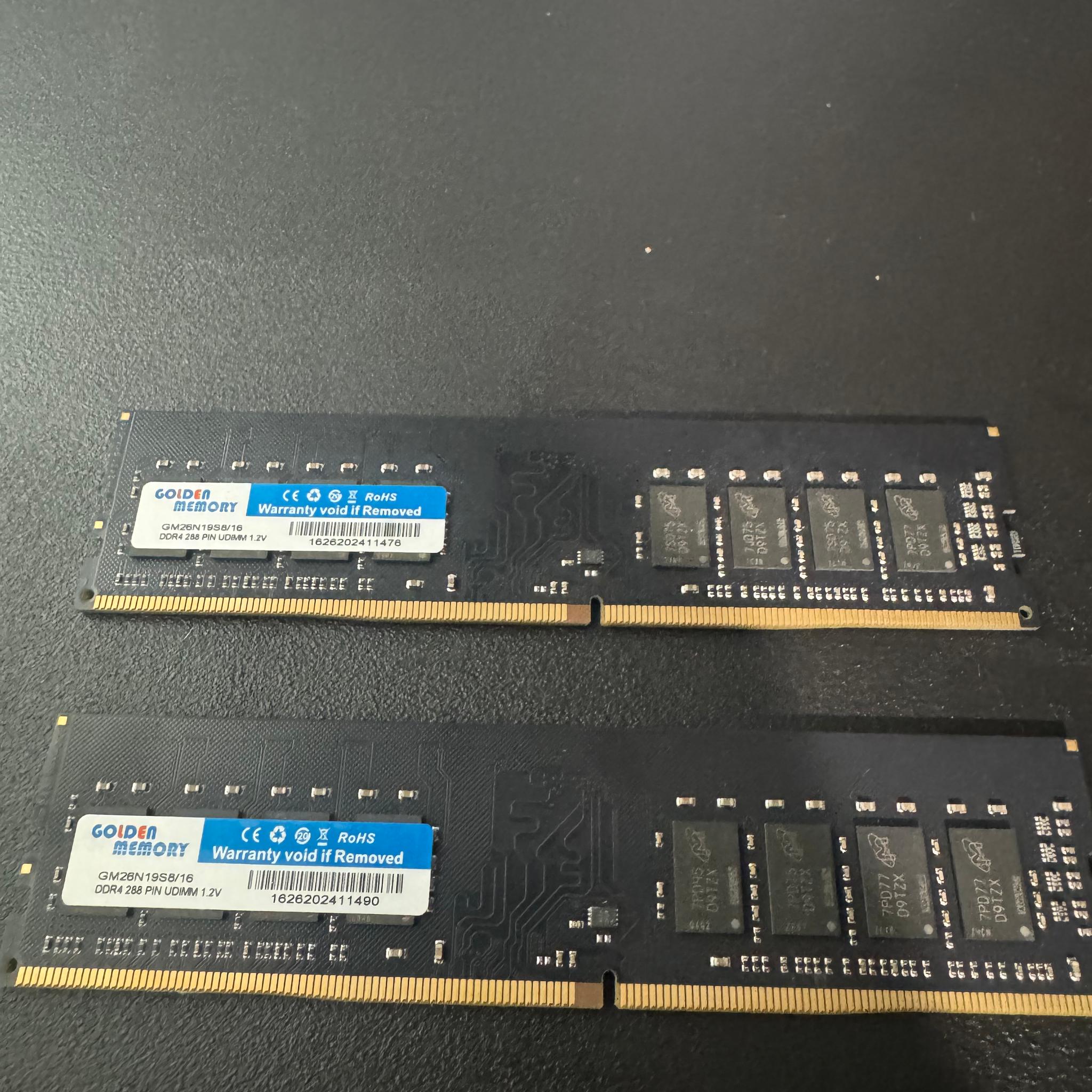 Golden Memory 32GB (2x16GB) DDR4 2666MHz RAM Kit – Tested & Working