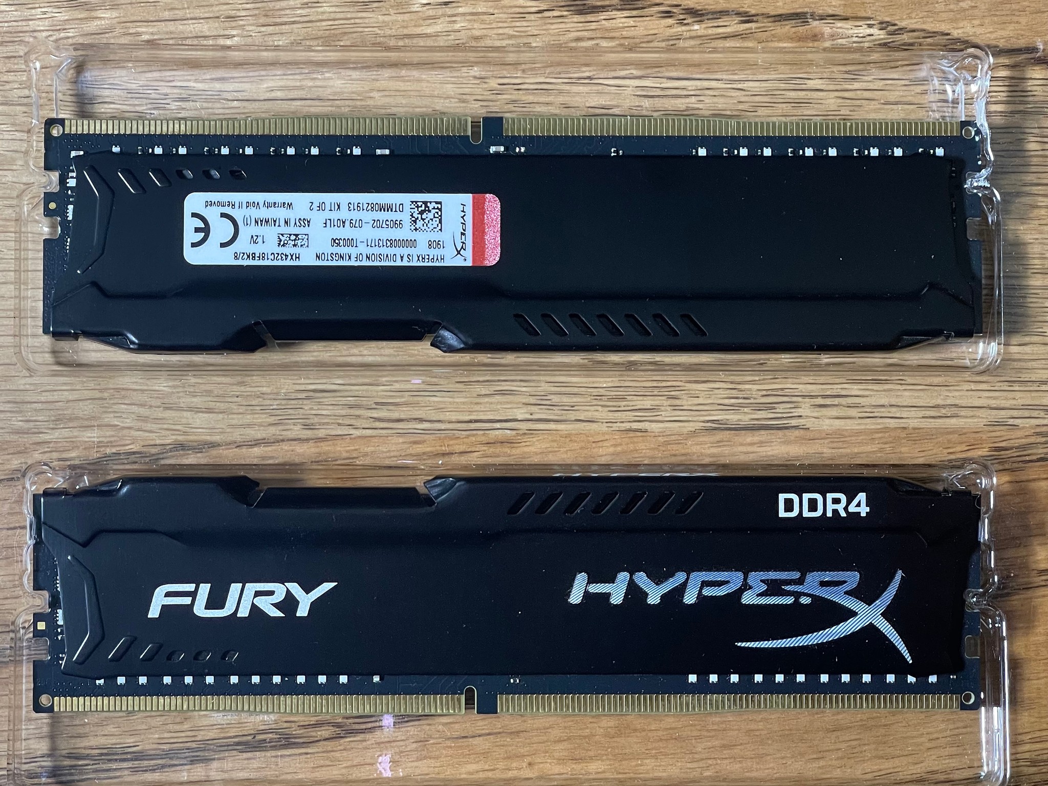 Kingston HyperX Fury 8GB 2x4GB DDR4 RAM, Black, Used