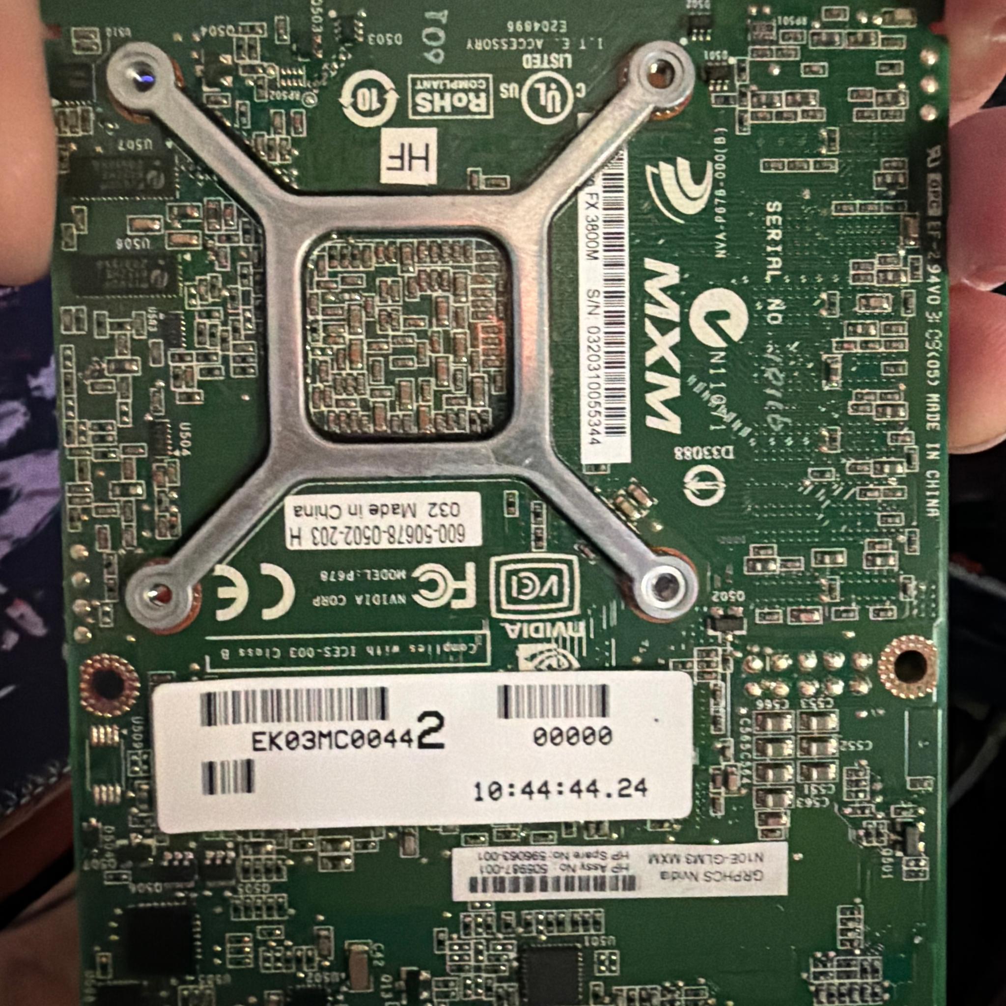 NVIDIA Quadro FX 3800M MXM 3.0 Laptop Graphics Card N10E-GLM3 HP 596063-001
