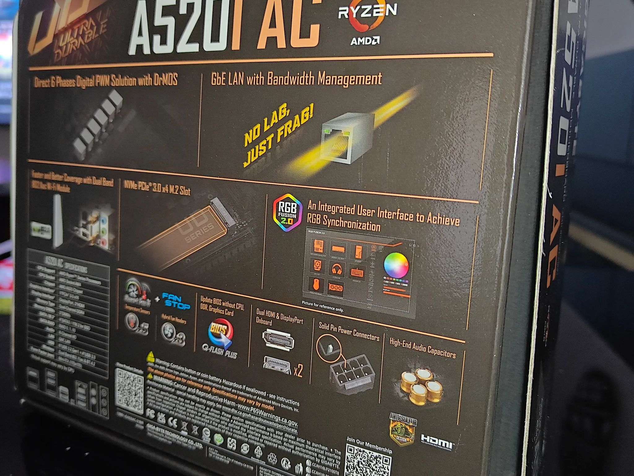 AMD AM4 ITX Gigabyte A520i AC motherboard