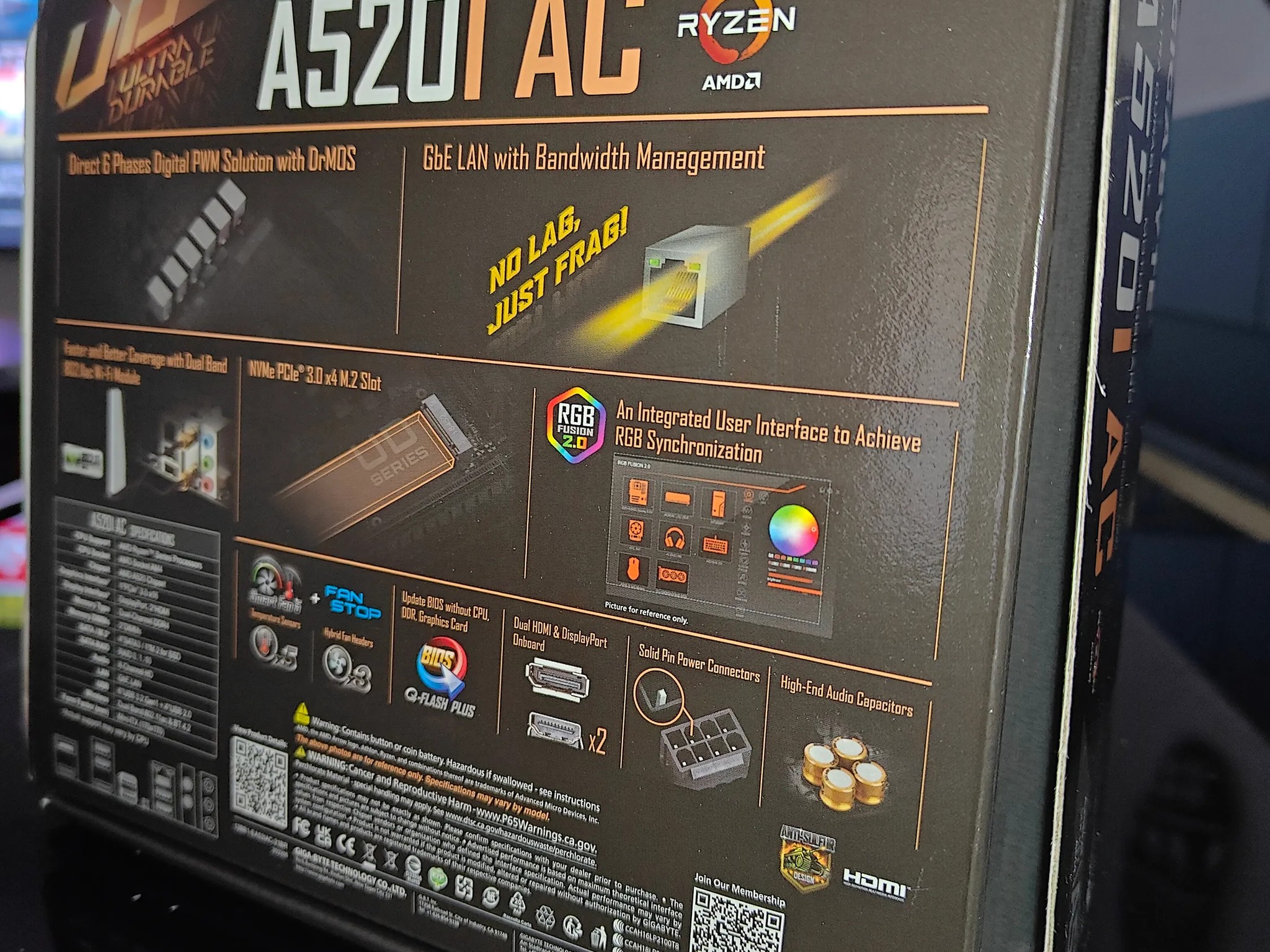 AMD AM4 ITX Gigabyte A520i AC motherboard