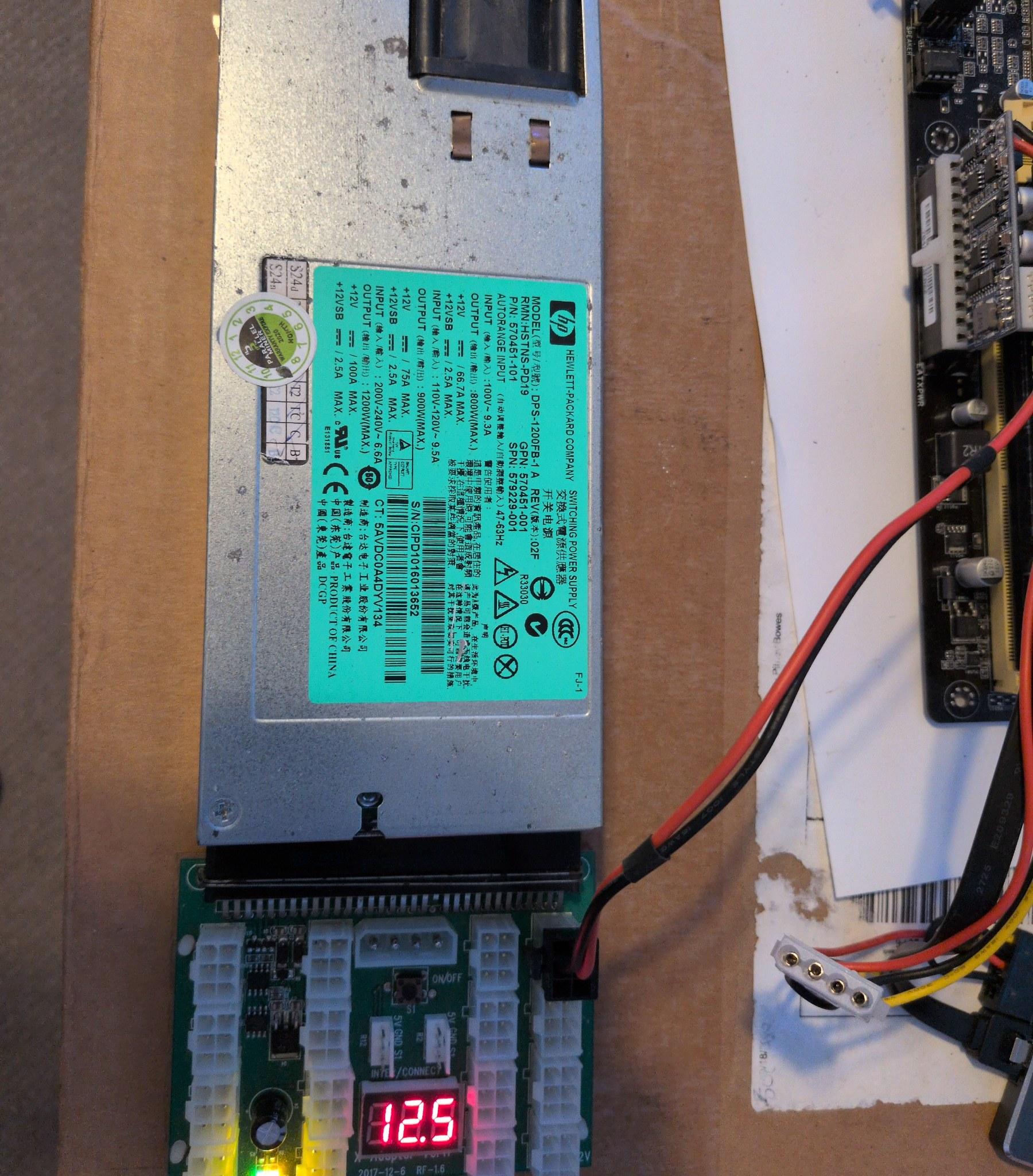 HP 1200W Server PSU DPS-1200FB Kit Breakout Board Cables - Unit 3