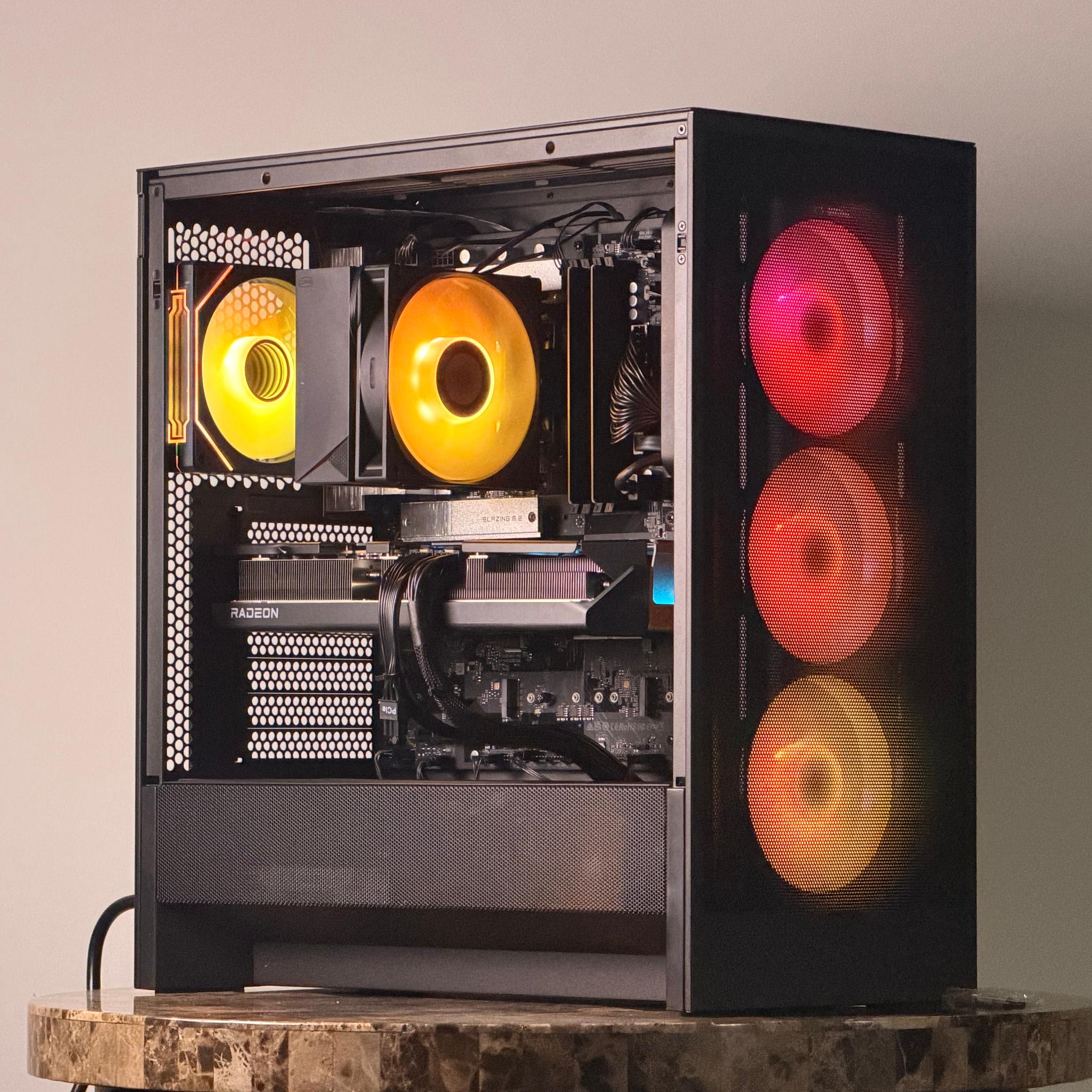 FREE SHIP 🖤🌈 BLK RGB Gaming PC | RX 9070 XT | Core 5 Ultra 250K Plus | 1 TB NVME | 32 GB DDR5 🌈🖤
