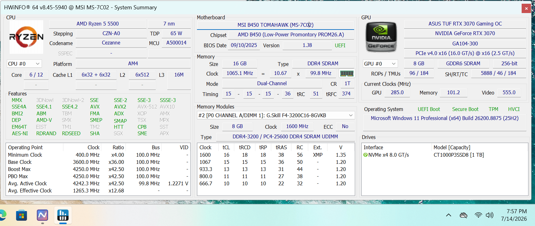 Budget 1080P/1440P Build | Ryzen 5 5500 | Asus 3070 | 16GB DDR4 | 1 TB NVME