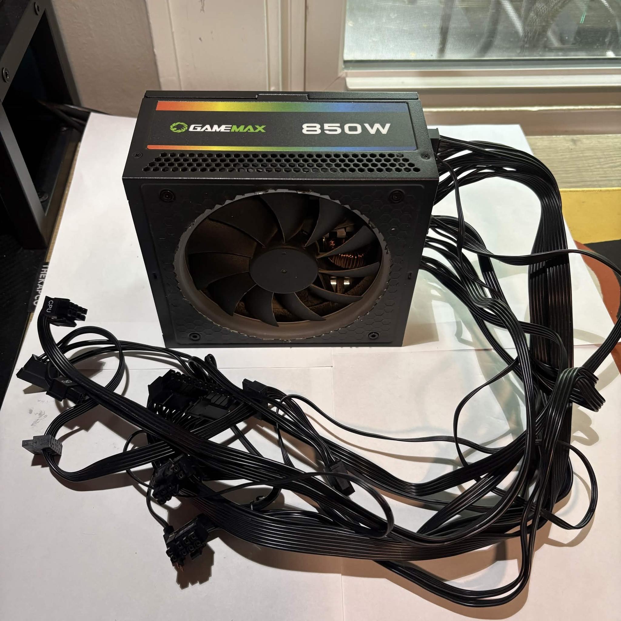 GameMax 850W Power Supply PSU Tested Working (CUSTOM AIRFLOW MOD) (NM)